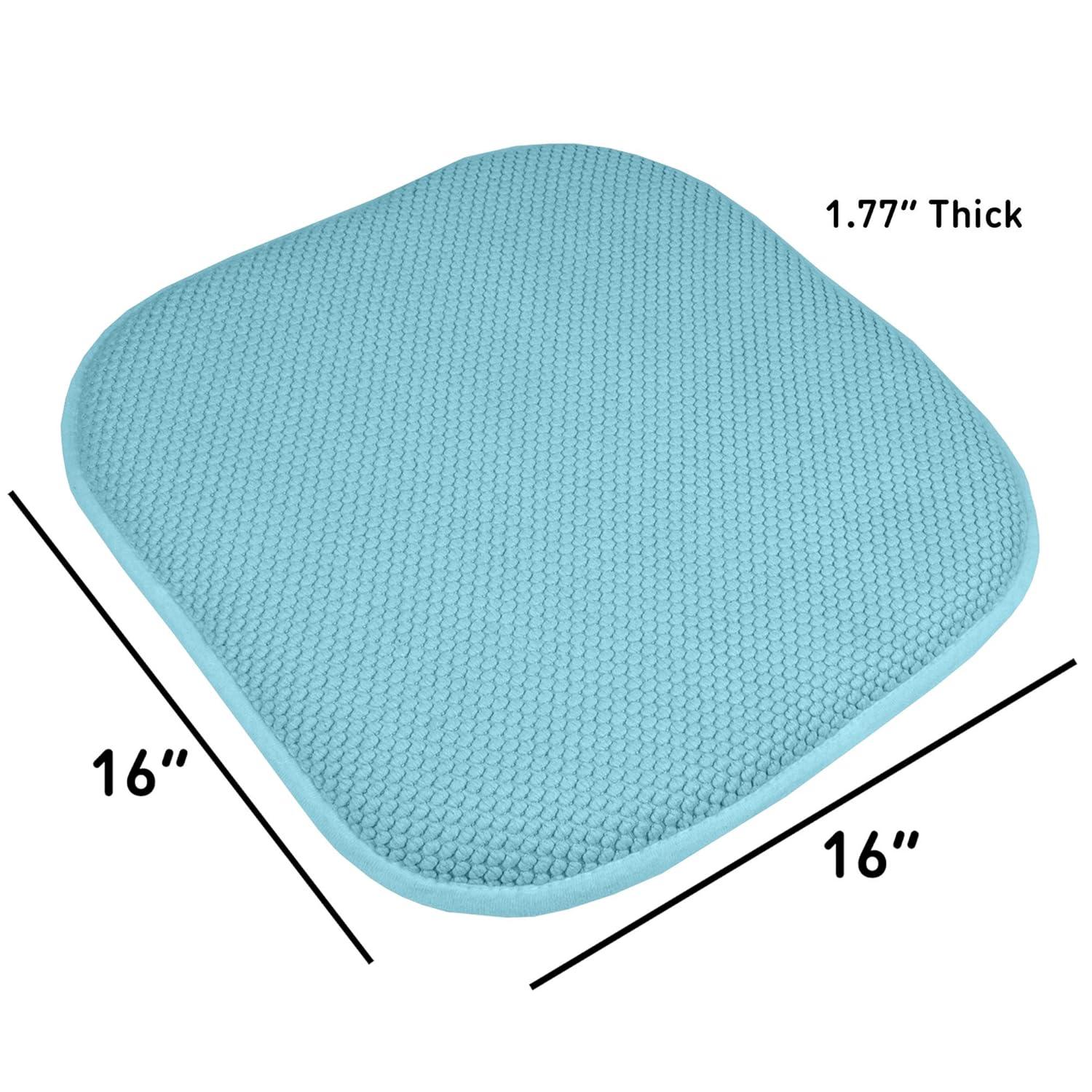 Memory Foam Honeycomb Non-Slip Back 16" x 16" Chair Cushion Pad 2, 4, 6, 12 Pack