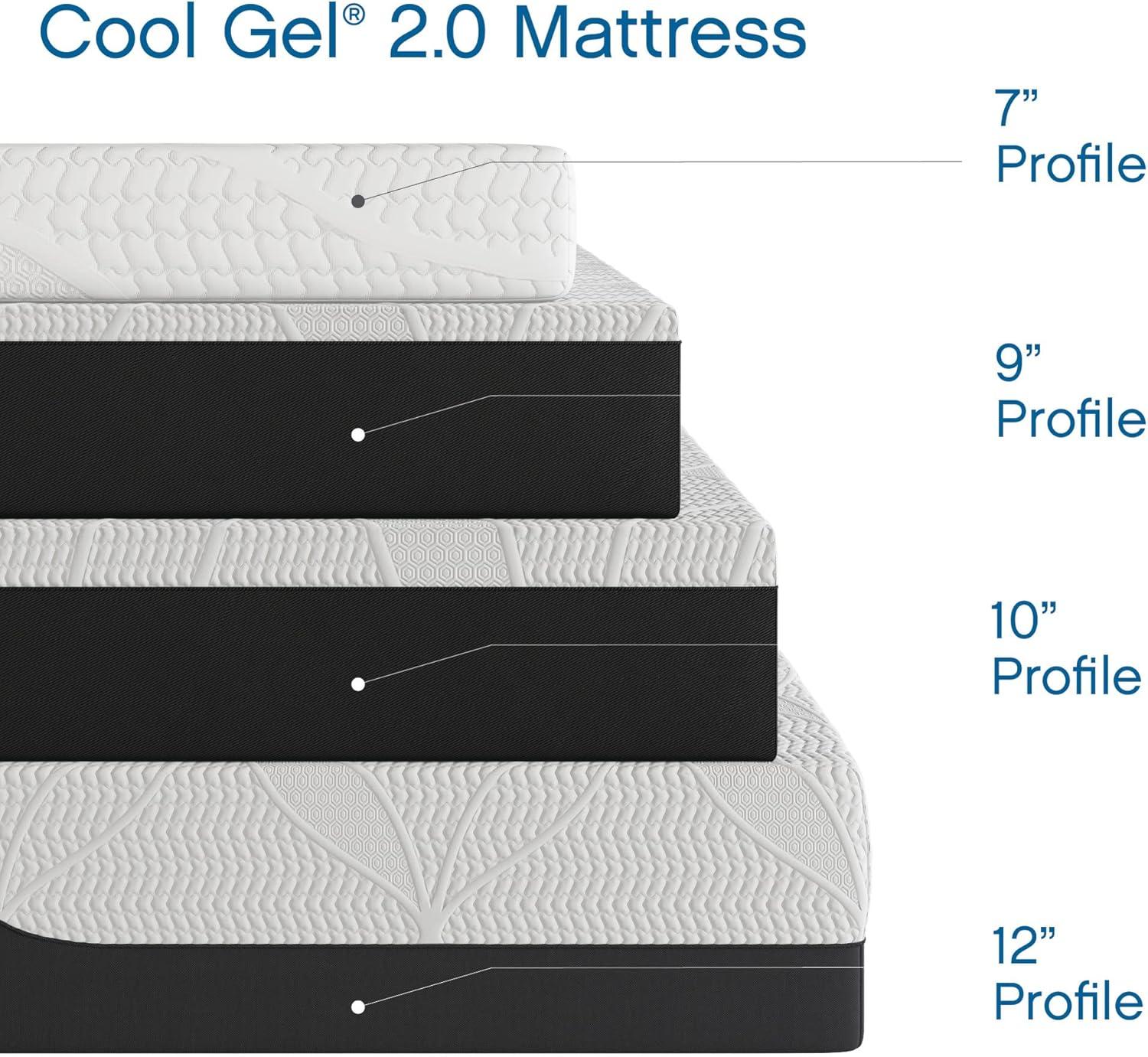 Queen 14-Inch Gel Memory Foam Mattress with Adjustable Bed