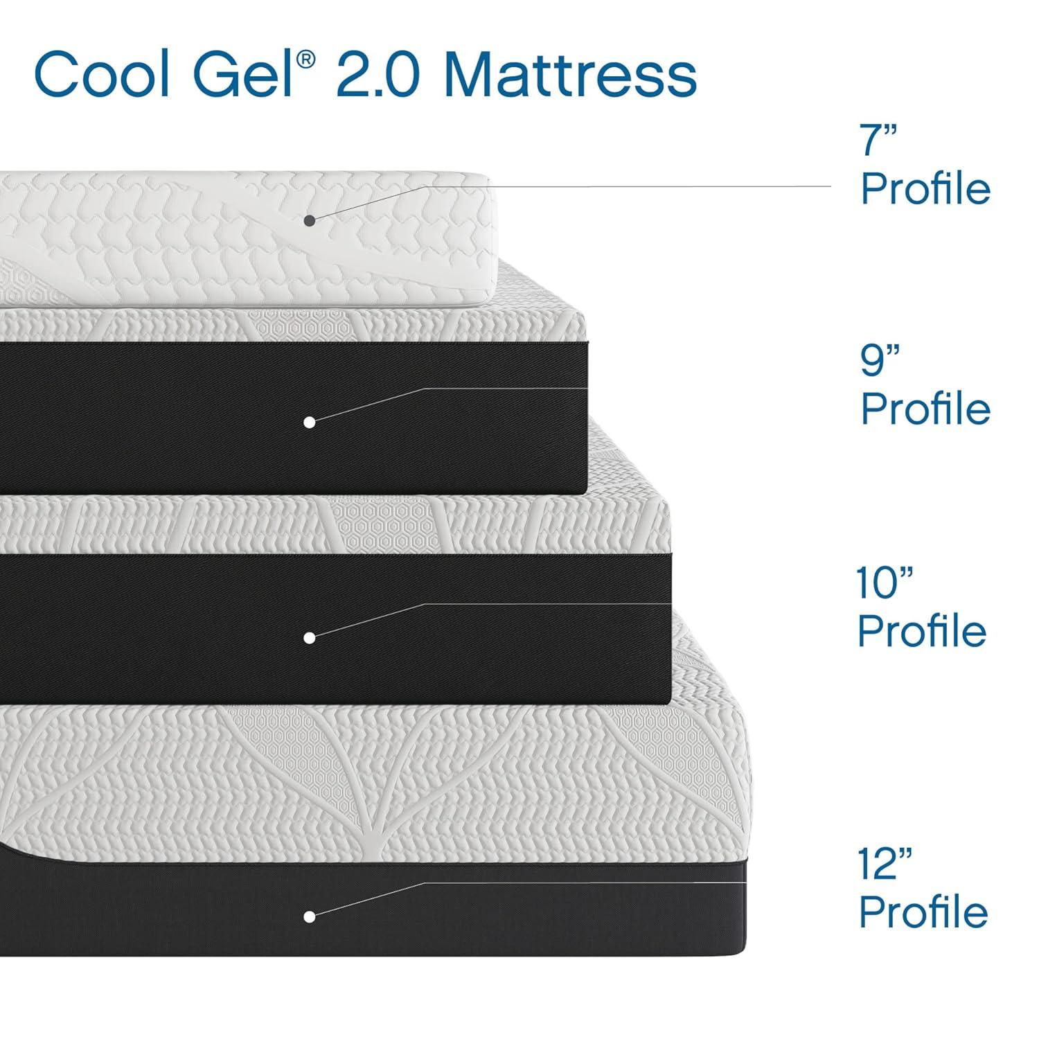 Queen 14-Inch Gel Memory Foam Mattress with Adjustable Bed