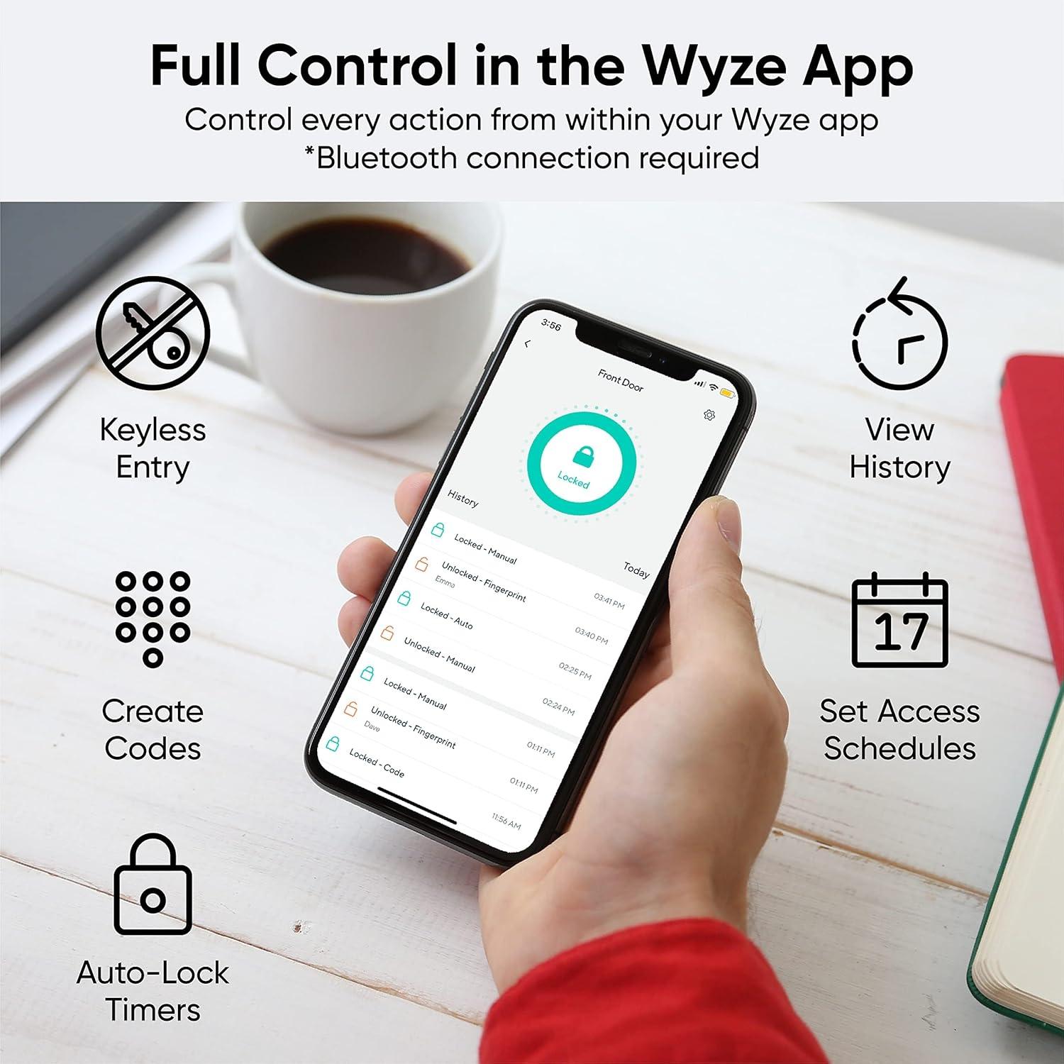 Wyze Smart Lock Bolt with Fingerprint Keyless Entry and Auto Lock