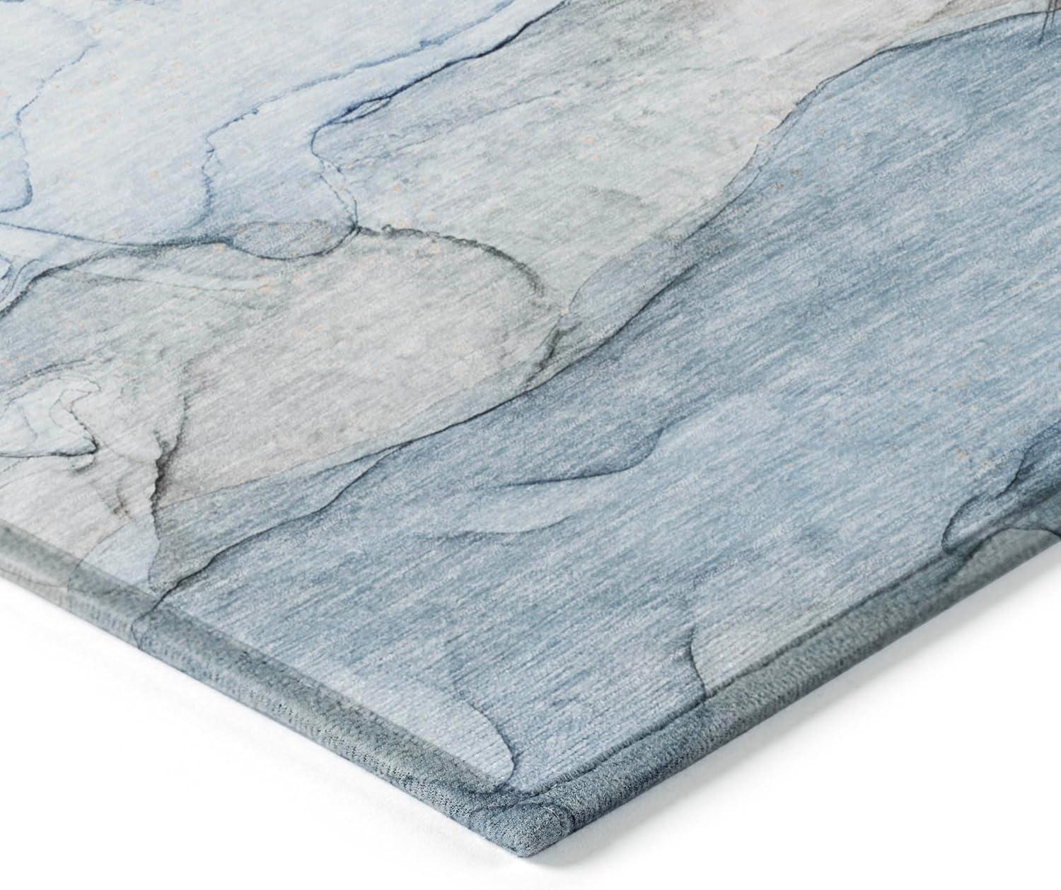 Addison Rugs Chantille ACN512 Blue 2'3" x 7'6" Indoor Outdoor Hallway Runner Rug, Stain Resistant Washable Kitchen Area Carpet for Bathroom, Laundry and Bedroom