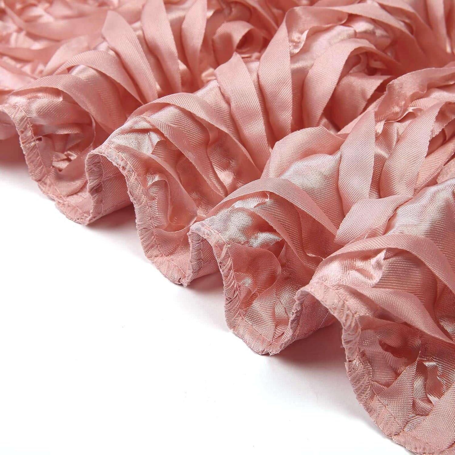 Efavormart Wonderland Rosette Premium Table Runners For Weddings Party Banquets Decor Fit Rectangle and Round Table - Dusty Rose