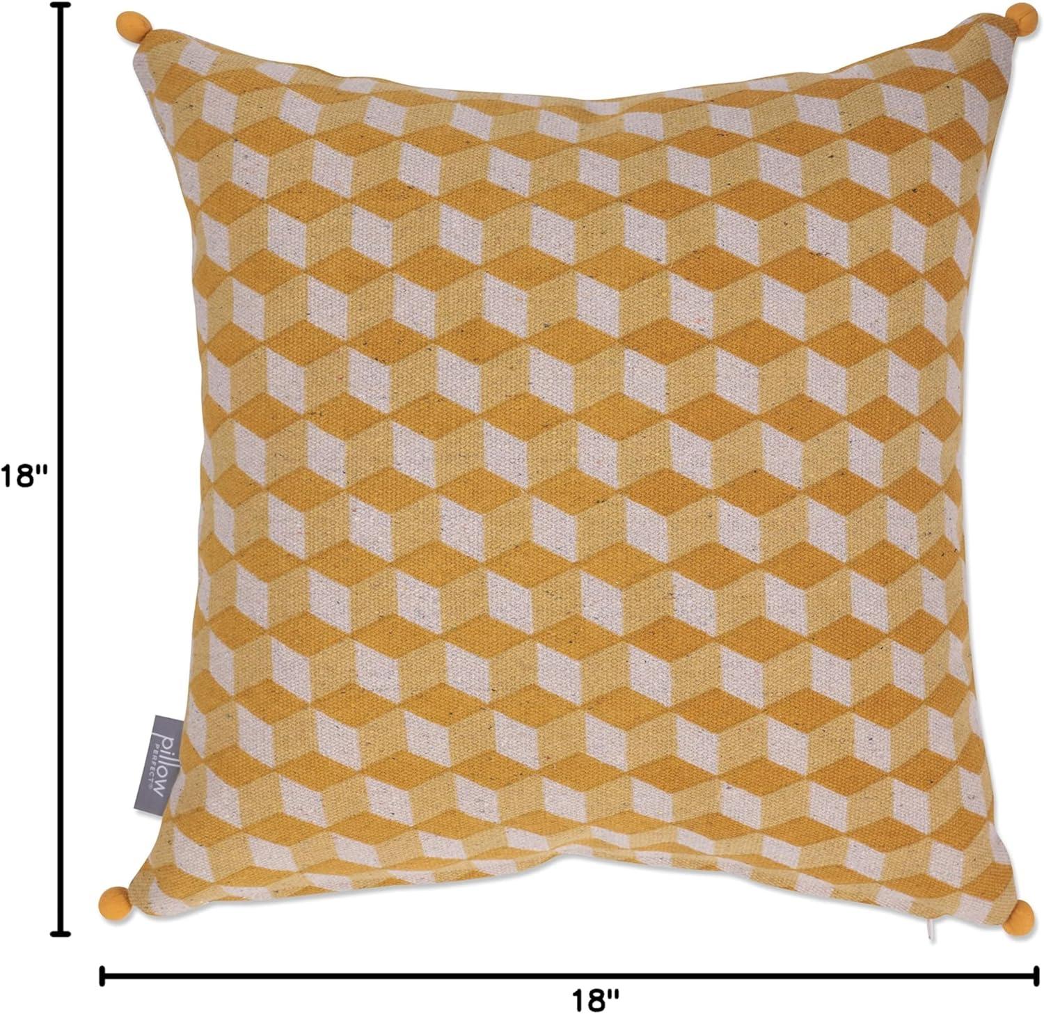 18"x18" Geometric Cubes Square Throw Pillow - Pillow Perfect