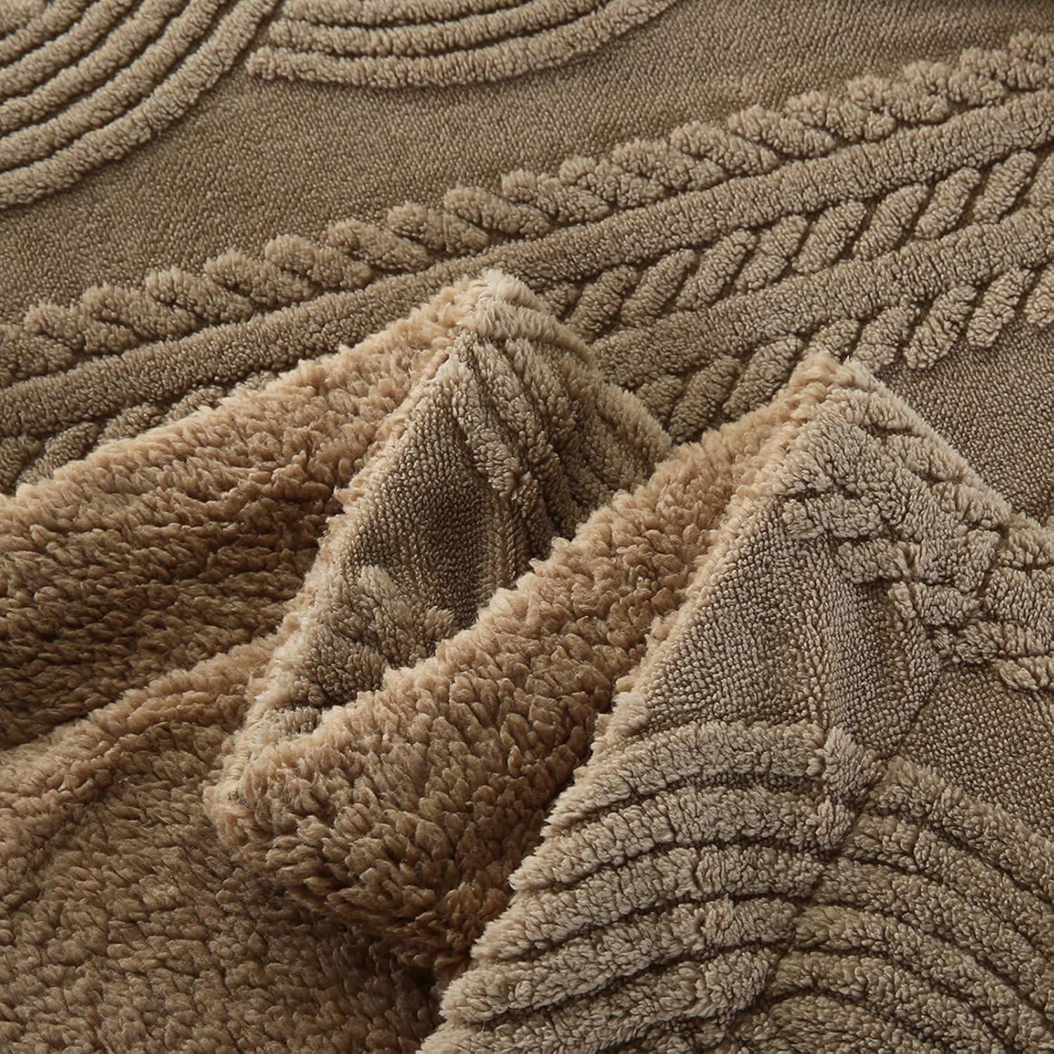 PU MEI Sherpa Throw Blanket for Couch Sofa 90”*80”- Fleece Tufted Fuzzy Soft Cozy Blanket for Bed, Thick Warm Blanket for All Seasons, (Dusty Blue, 80"*90")