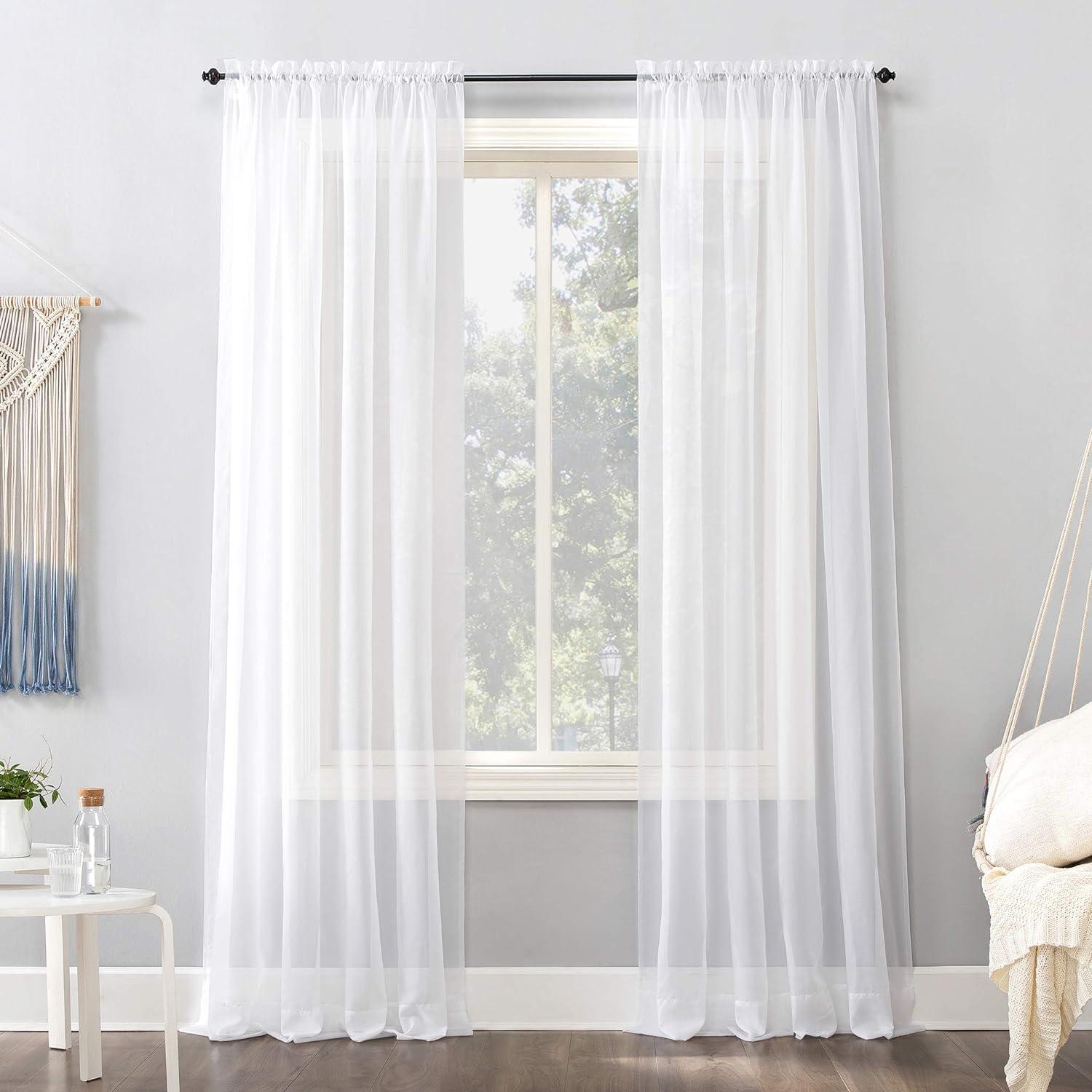 No. 918 Juliette Voile Sheer Rod Pocket Curtain Panel (Single Curtain Panel Only)