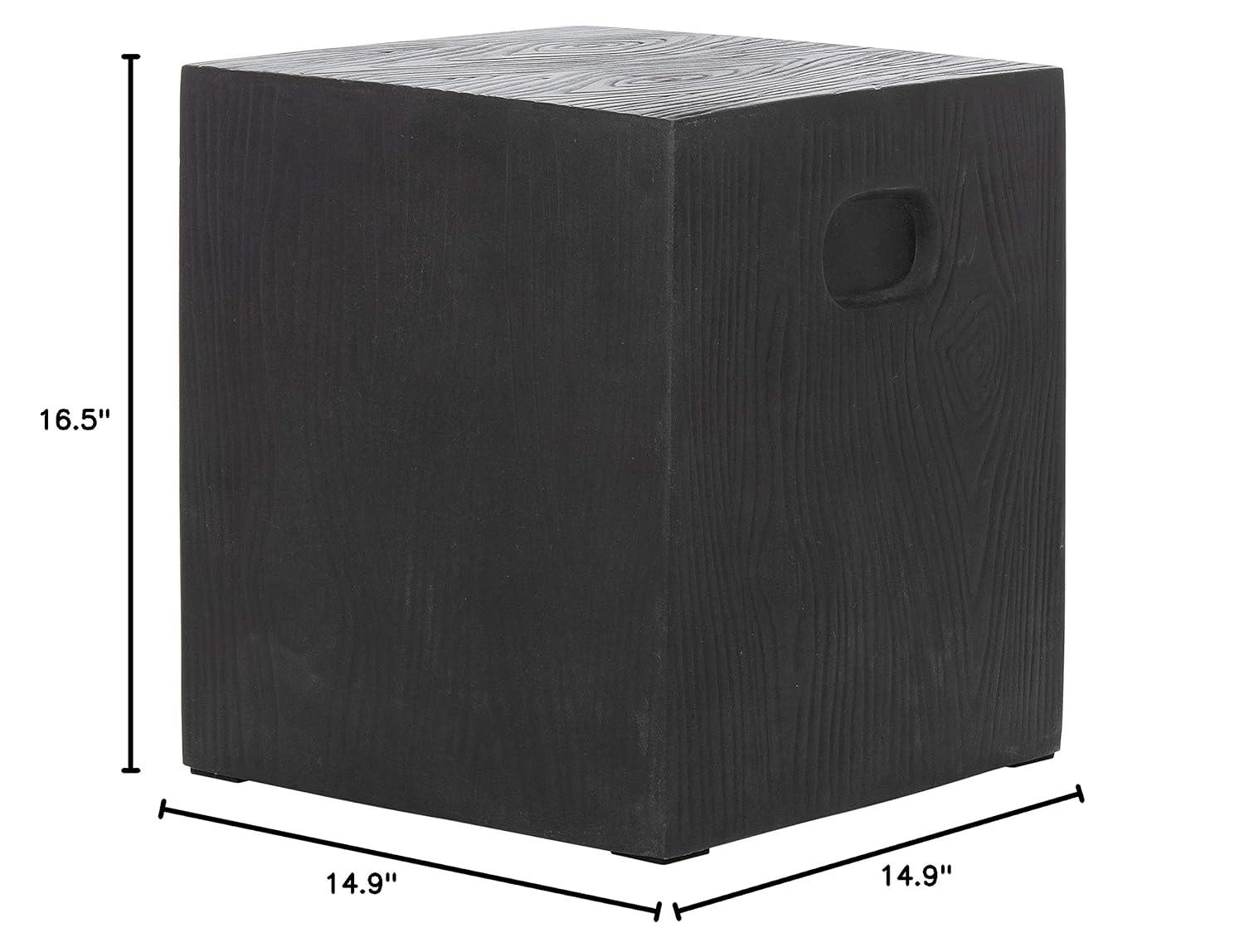 Cube Accent Stool - Indoor/Outdoor - VNN1003 - Black - Safavieh
