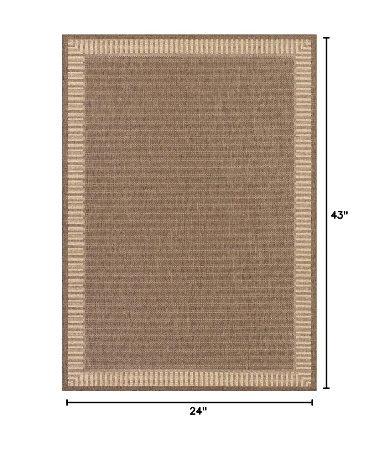 Couristan Recife Wicker Stitch Area Rug, 7'6" Square, Cocoa-Natural