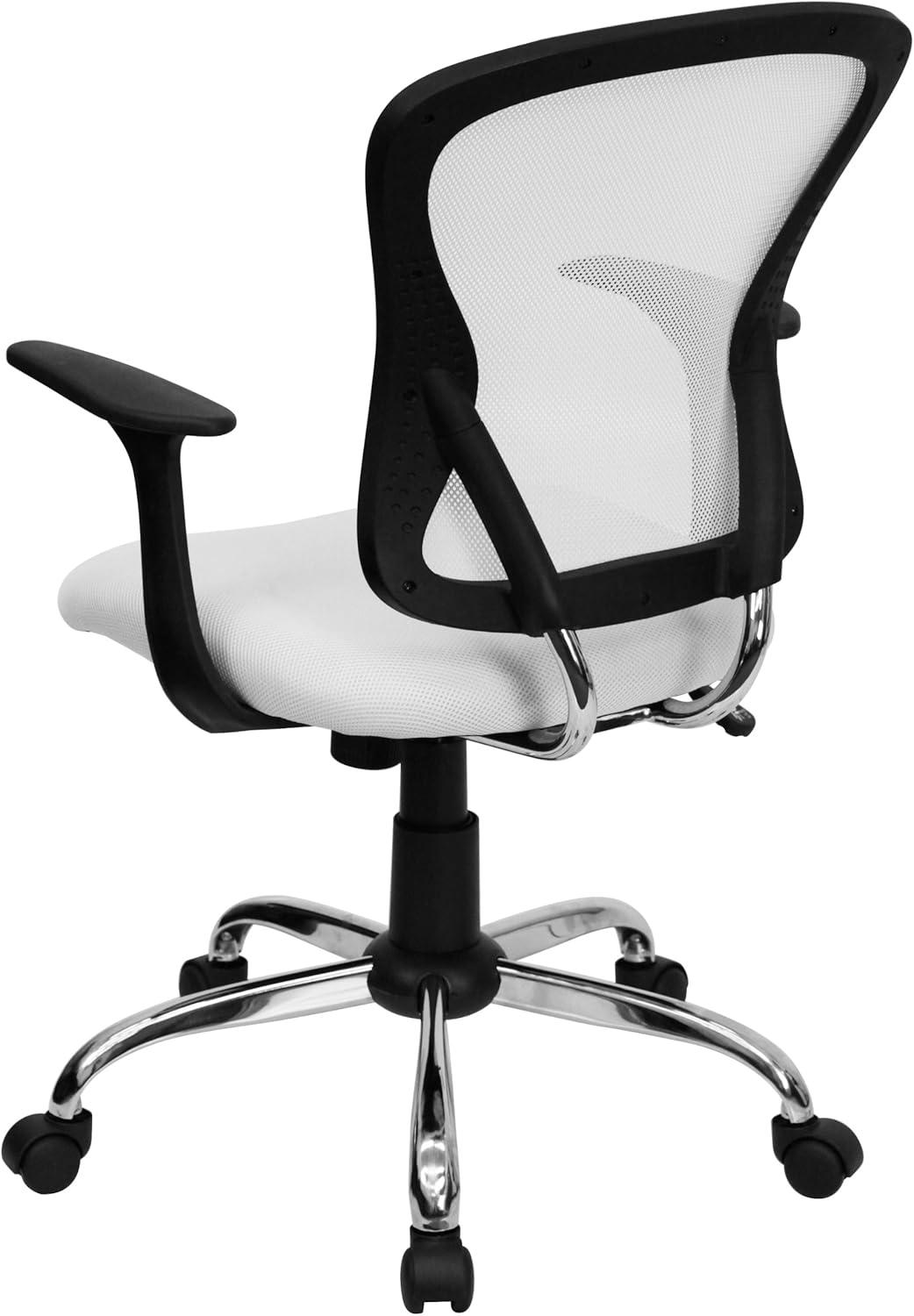 Flash Furniture Mid-Back Mesh Swivel Task Office Chair with Chrome Base and Arms