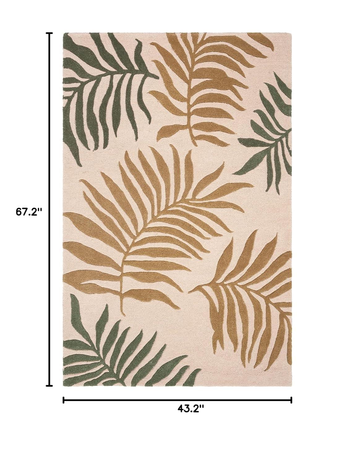 SAFAVIEH Soho Quinn Floral Wool Area Rug, Beige/Multi, 3'6" x 5'6"