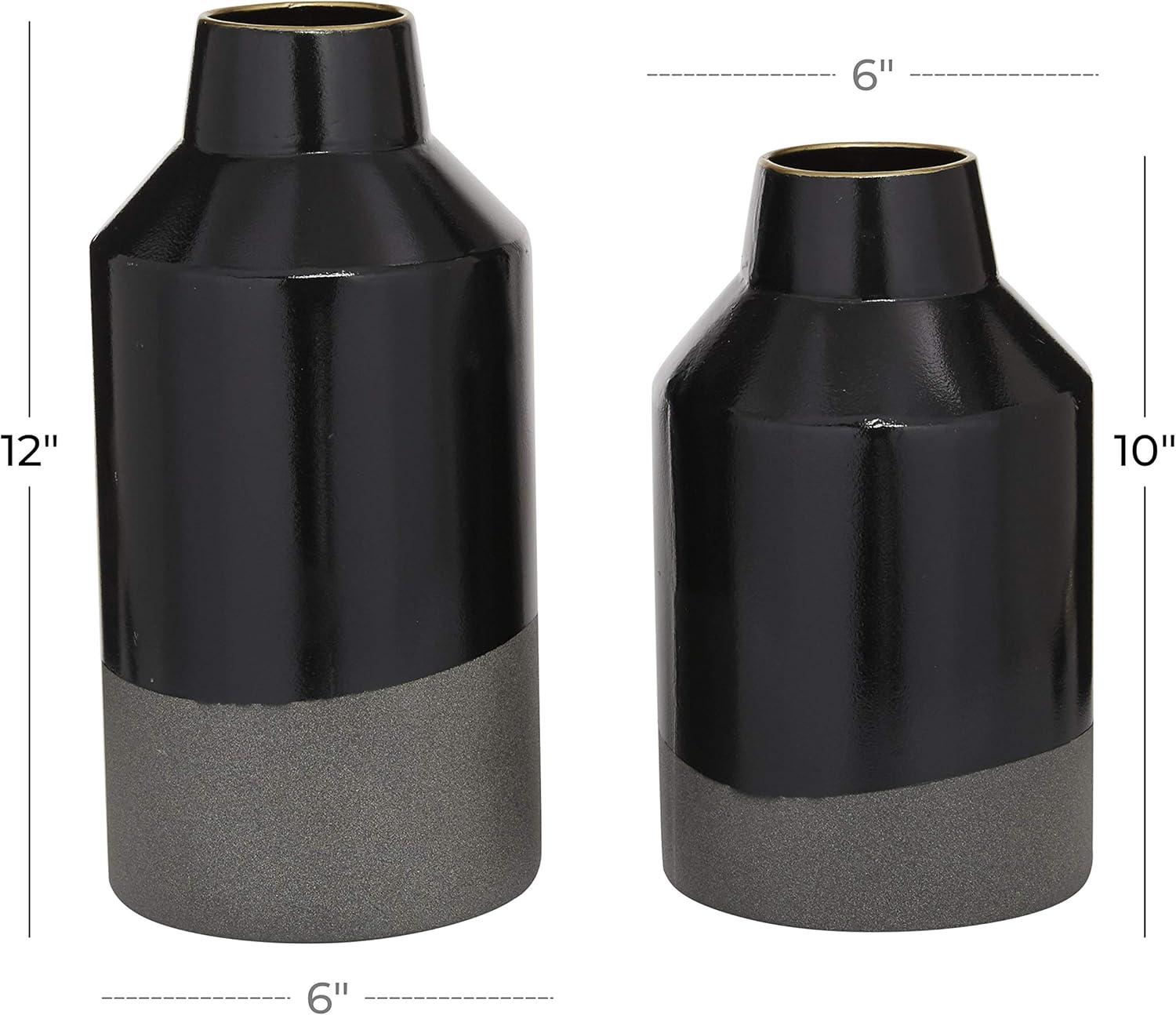 DecMode 13" Textured White Metal Vase