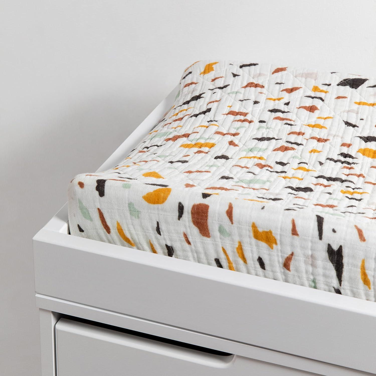 babyletto Terrazzo Quilted Muslin Changing Pad Cover