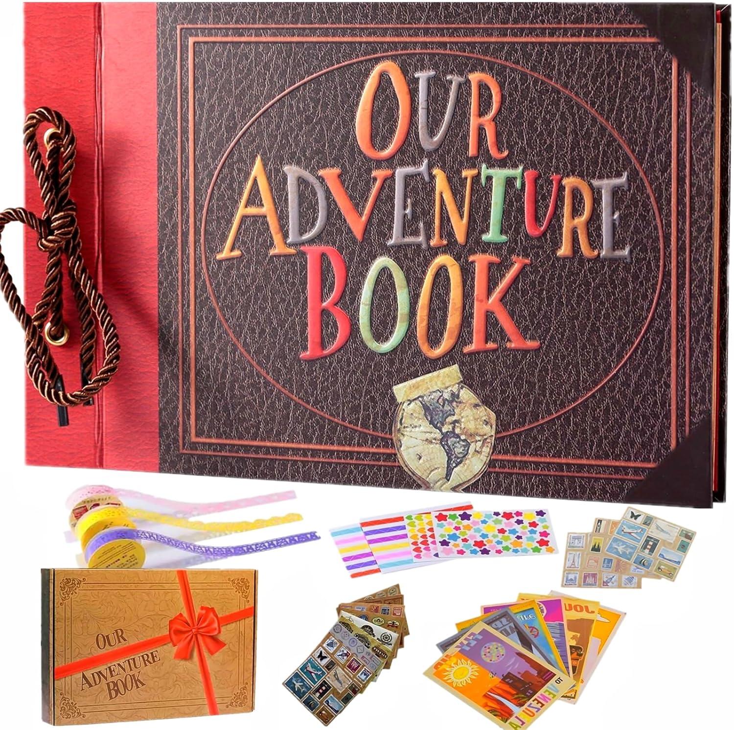 Handcrafted Retro Leather-Bound Scrapbook with Canvas Cover