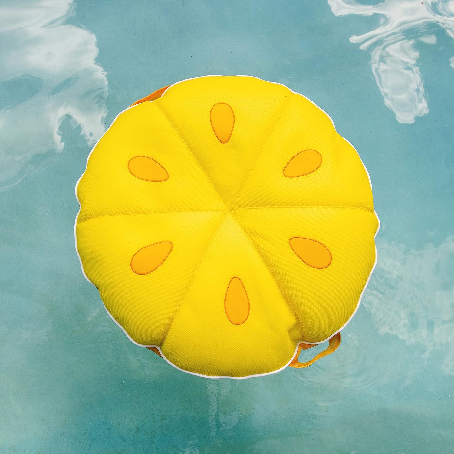 Big Joe Fruit Slice Float No Inflation Needed Pool Lounger, Watermelon Mesh, Quick Draining Fabric, 4 feet Big
