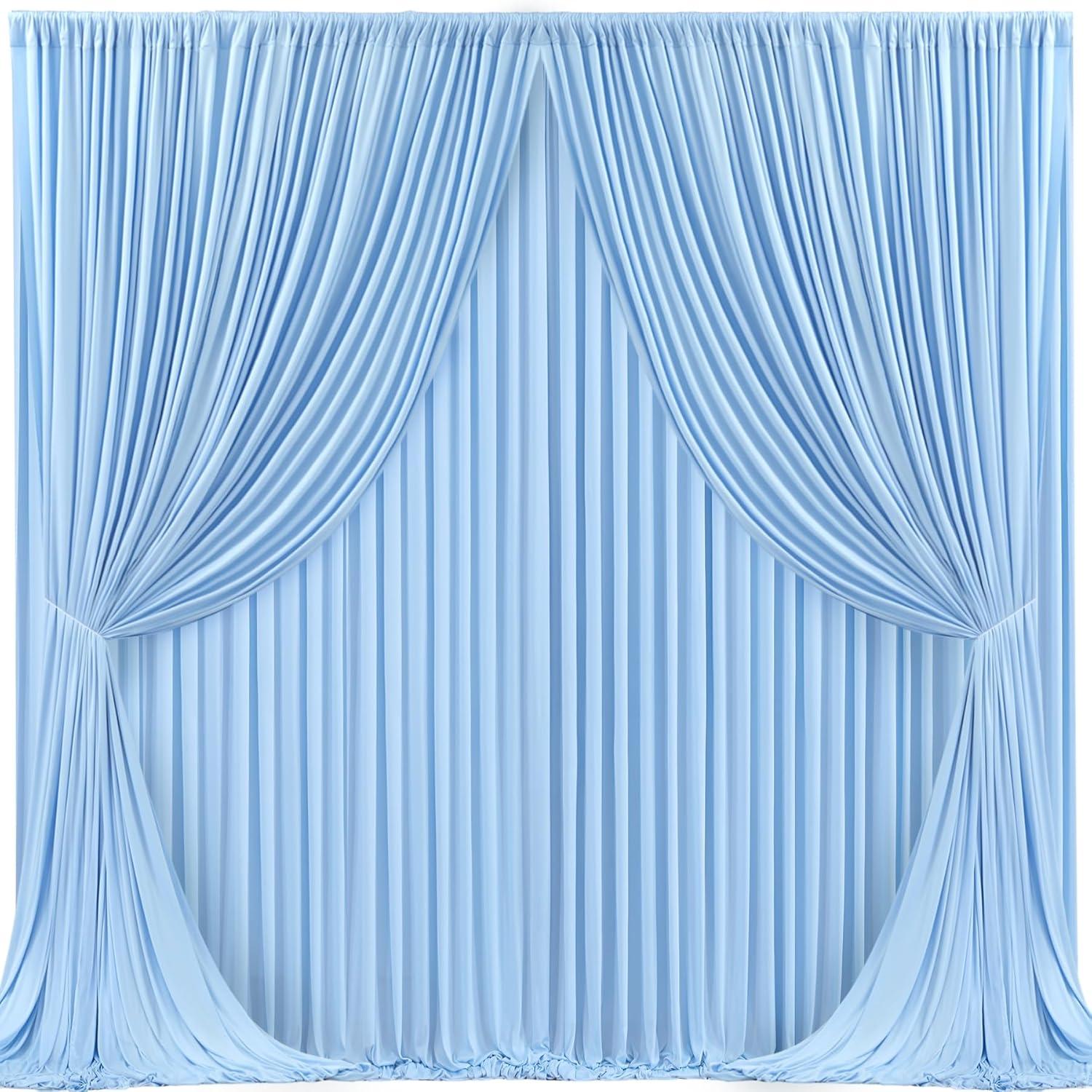 10x10ft White Backdrop Curtain for Parties Wrinkle Free Wedding Baby Curtain Backdrops for Birthday Party