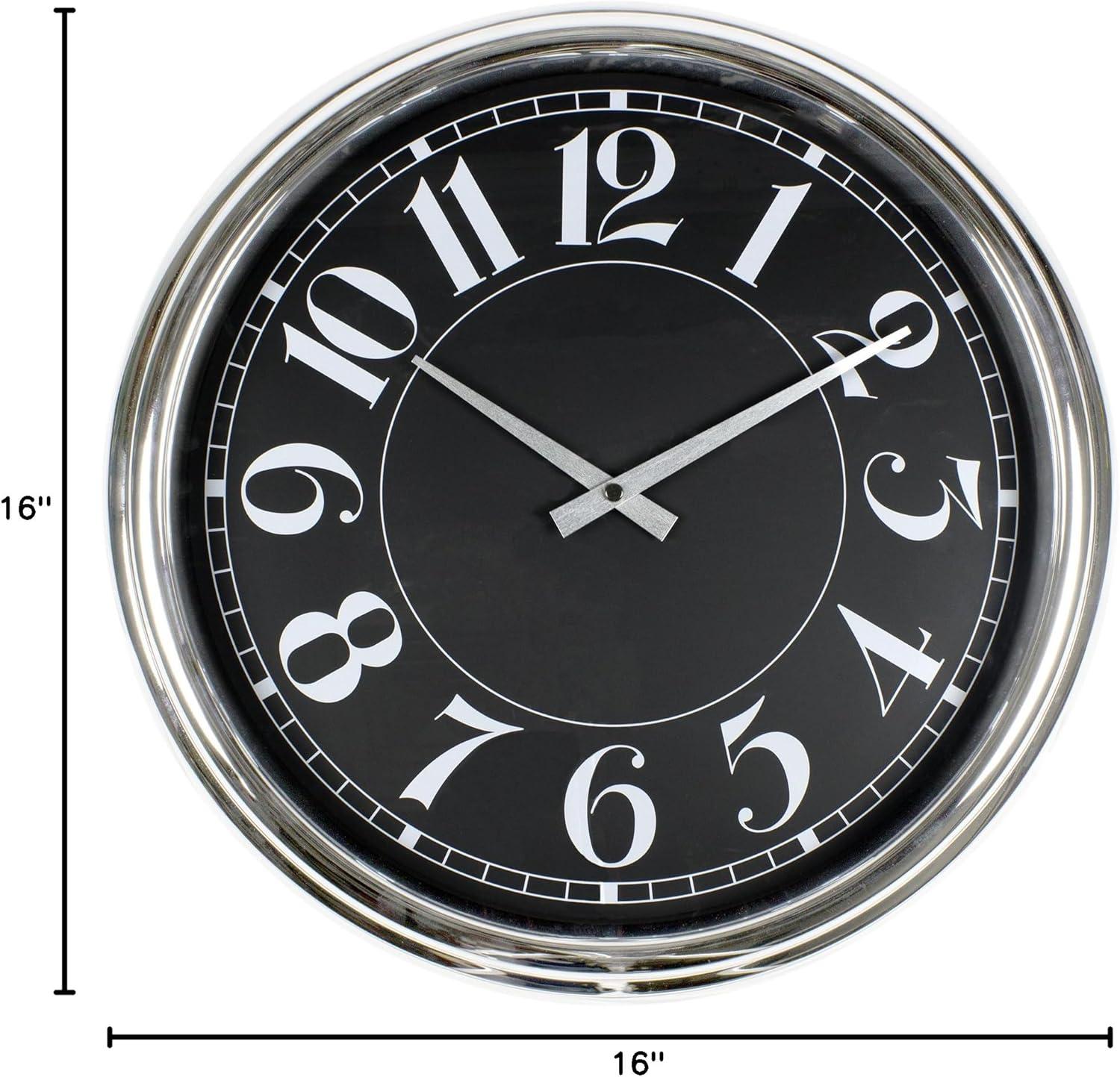 Poolmaster 16 Inch Indoor Outdoor Mod Patio Garden Wall Decorative Clock, Black