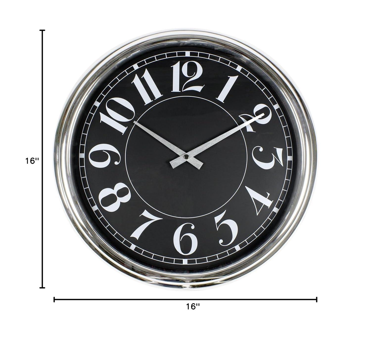 Poolmaster 16 Inch Indoor Outdoor Mod Patio Garden Wall Decorative Clock, Black