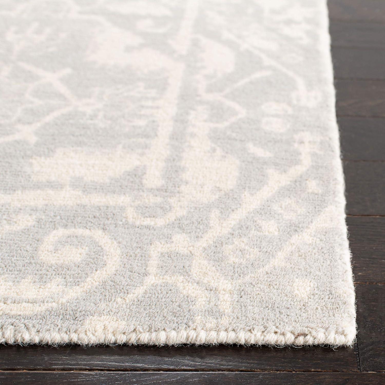 Restoration Vintage RVT532 Hand Tufted Indoor Accent Rug - 3'x5' - Light Grey/Ivory - Safavieh