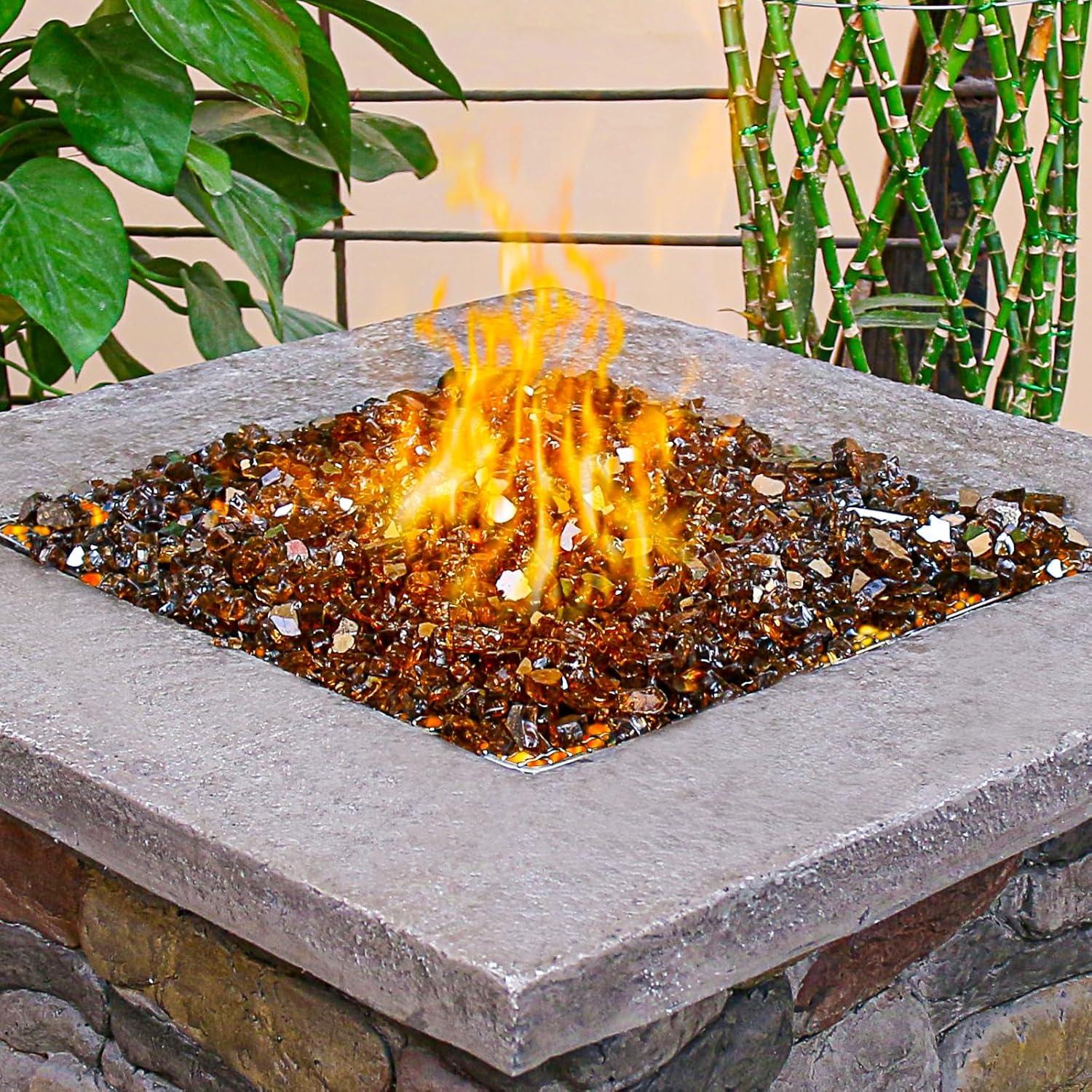 Copper Reflective Fire Glass for Fire Pit, 10 lbs