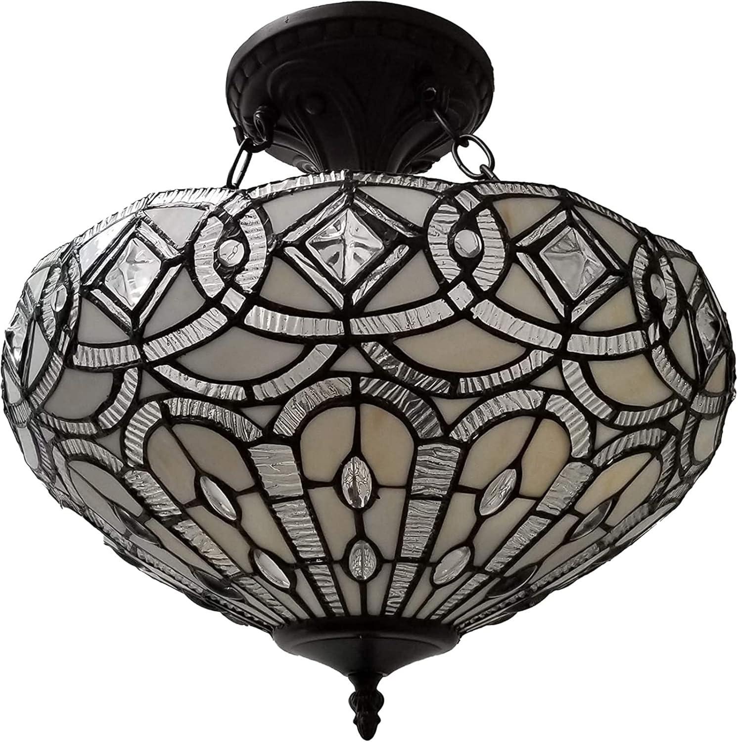 Amora Lighting Am231hl16 2 Light 16" Wide Semi-Flush Bowl Ceiling Fixture - Brown