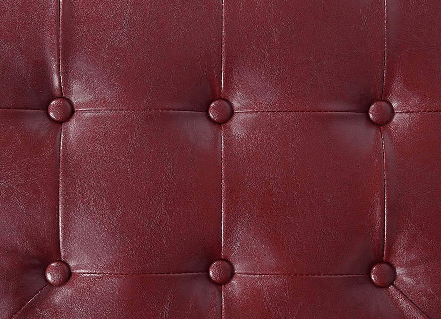 Convenience Concepts Designs4Comfort Round Shoe Ottoman, Burgandy