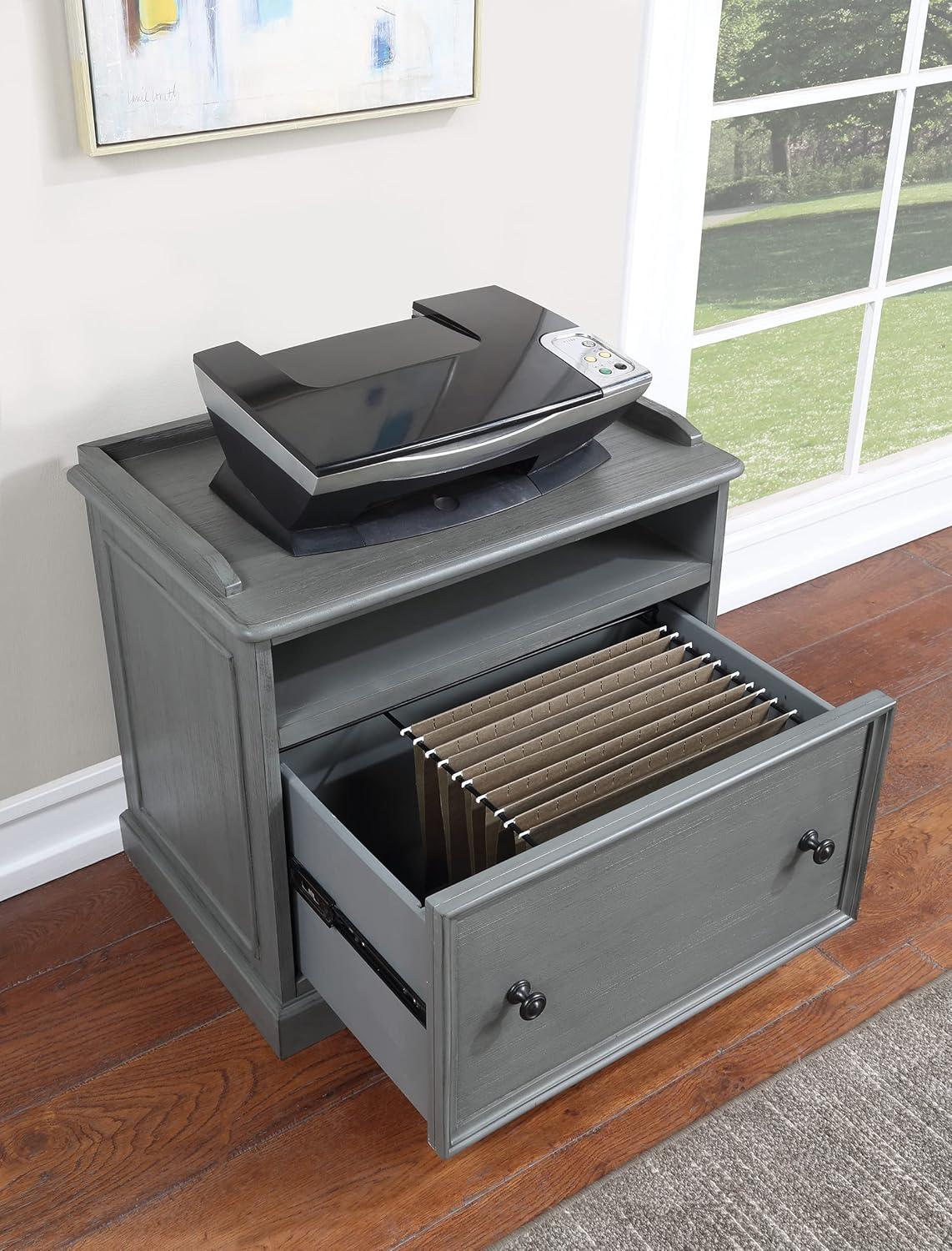 Country Meadows Engineered Wood File Cabinet in Plantation Gray