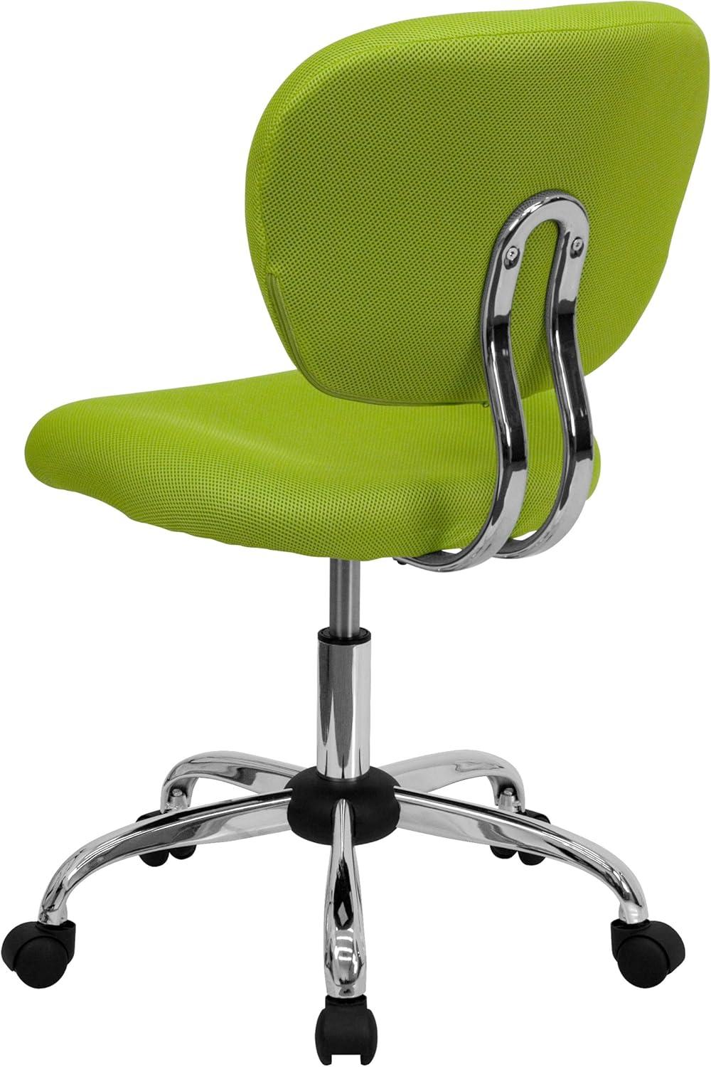 Flash Furniture Mid-Back Apple Green Mesh Padded Swivel Task Office Chair with Chrome Base