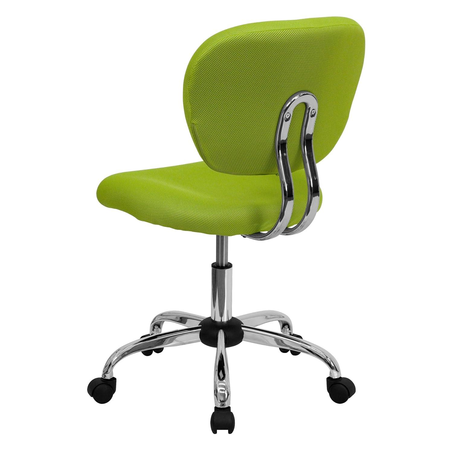 BizChair Mid-Back Apple Green Mesh Padded Swivel Task Office Chair with Chrome Base