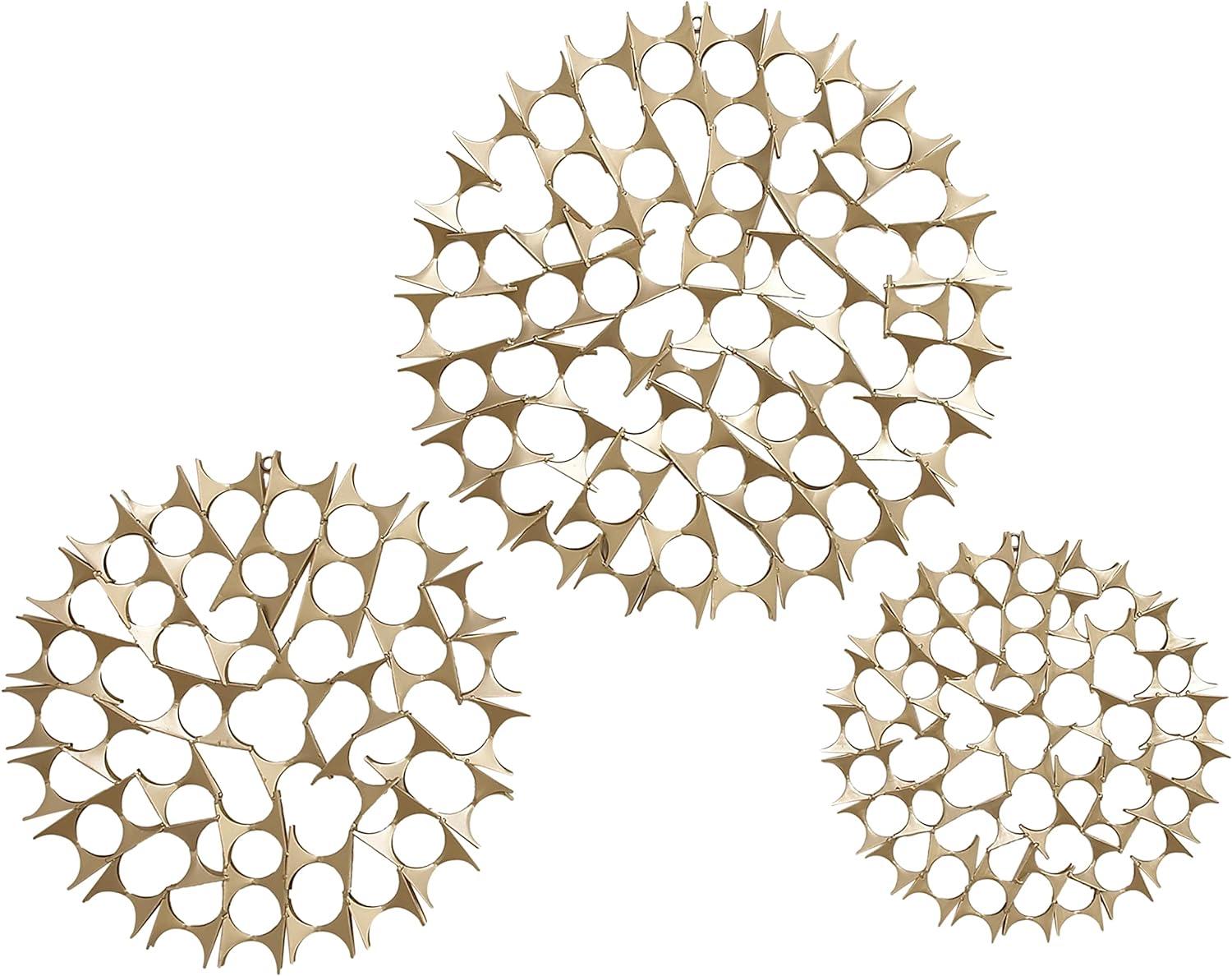 Gold Metal Winter Wall Sculpture Set, 23"