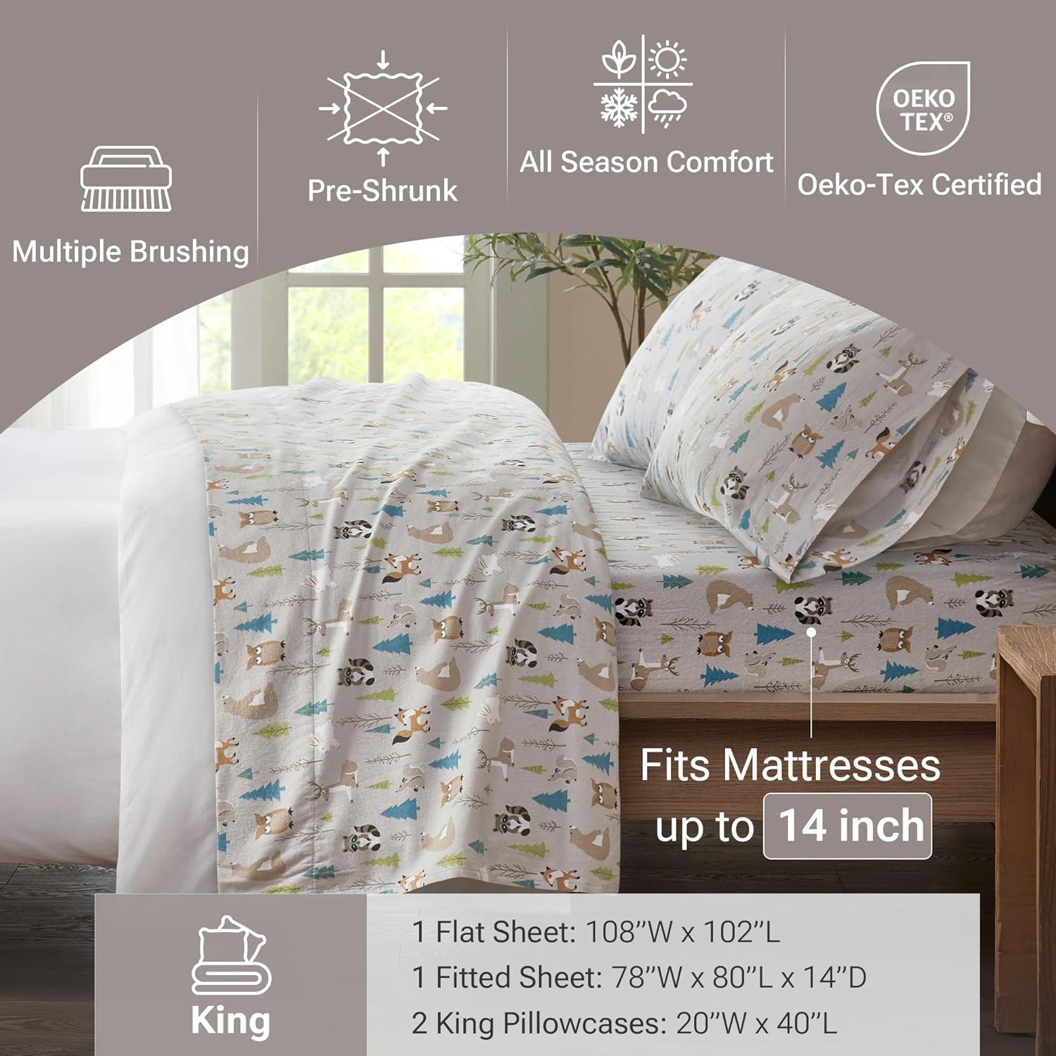 True North by Sleep Philosophy Cozy Cotton Flannel Printed Sheet Set