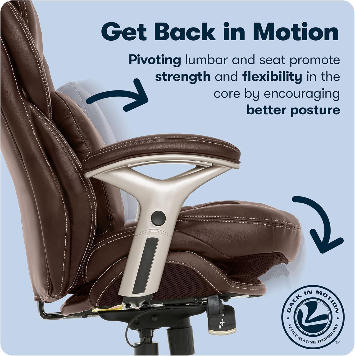 Serta Claremont Ergonomic Executive Office Chair with Back in Motion Technology and Lumbar Support