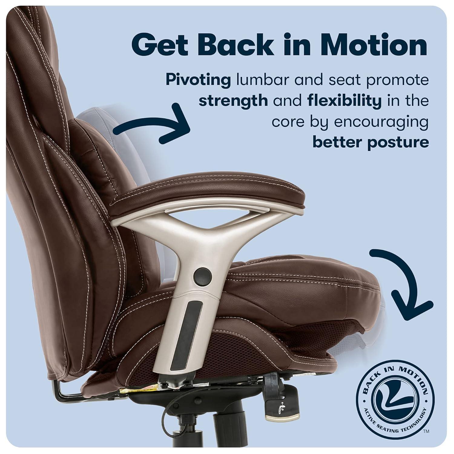 Serta Claremont Ergonomic Executive Office Chair with Back in Motion Technology and Lumbar Support