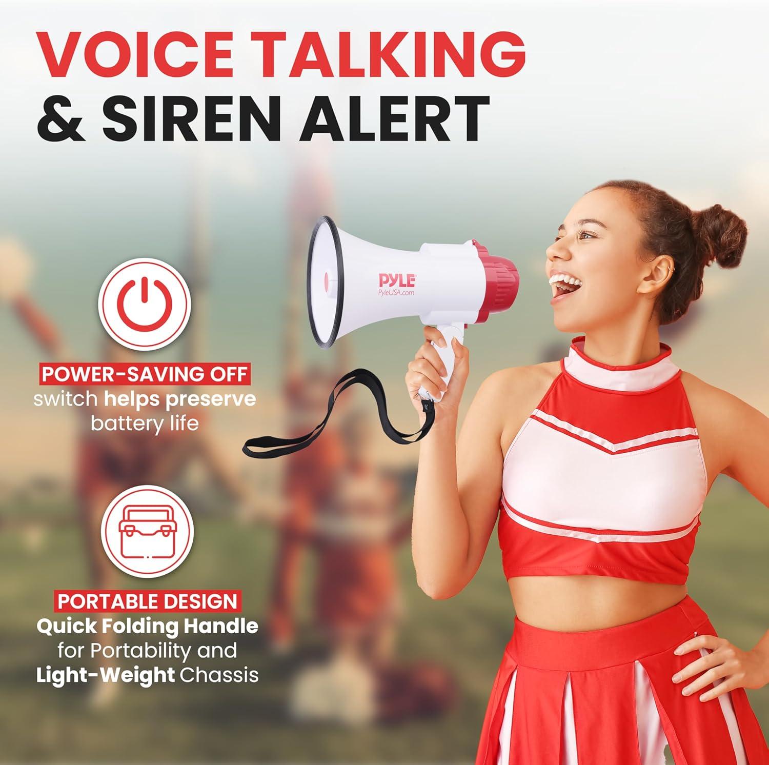 Pyle Pro Handheld Megaphone Bull Horn with Siren and Voice Recorder | PMP35R