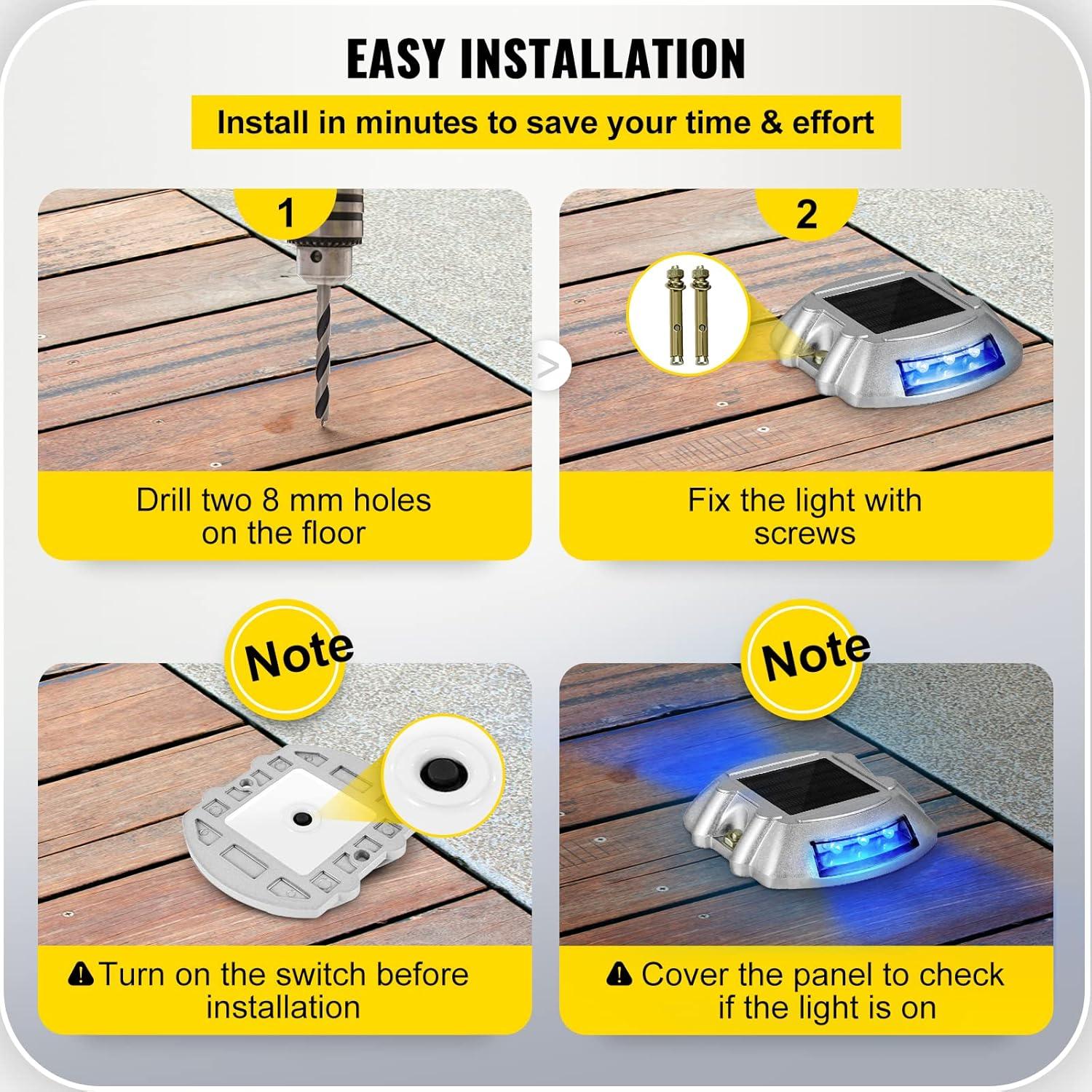 Solar Blue LED Pathway Lights Multipack with Aluminum Housing