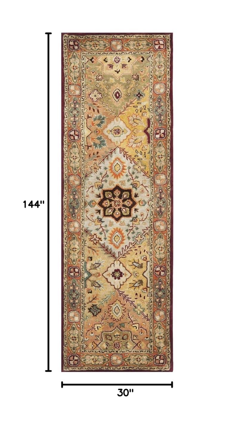 Persian Legend PL812 Hand Tufted Indoor Runner Rug - 2'6"x12' - Red/Rust - Safavieh