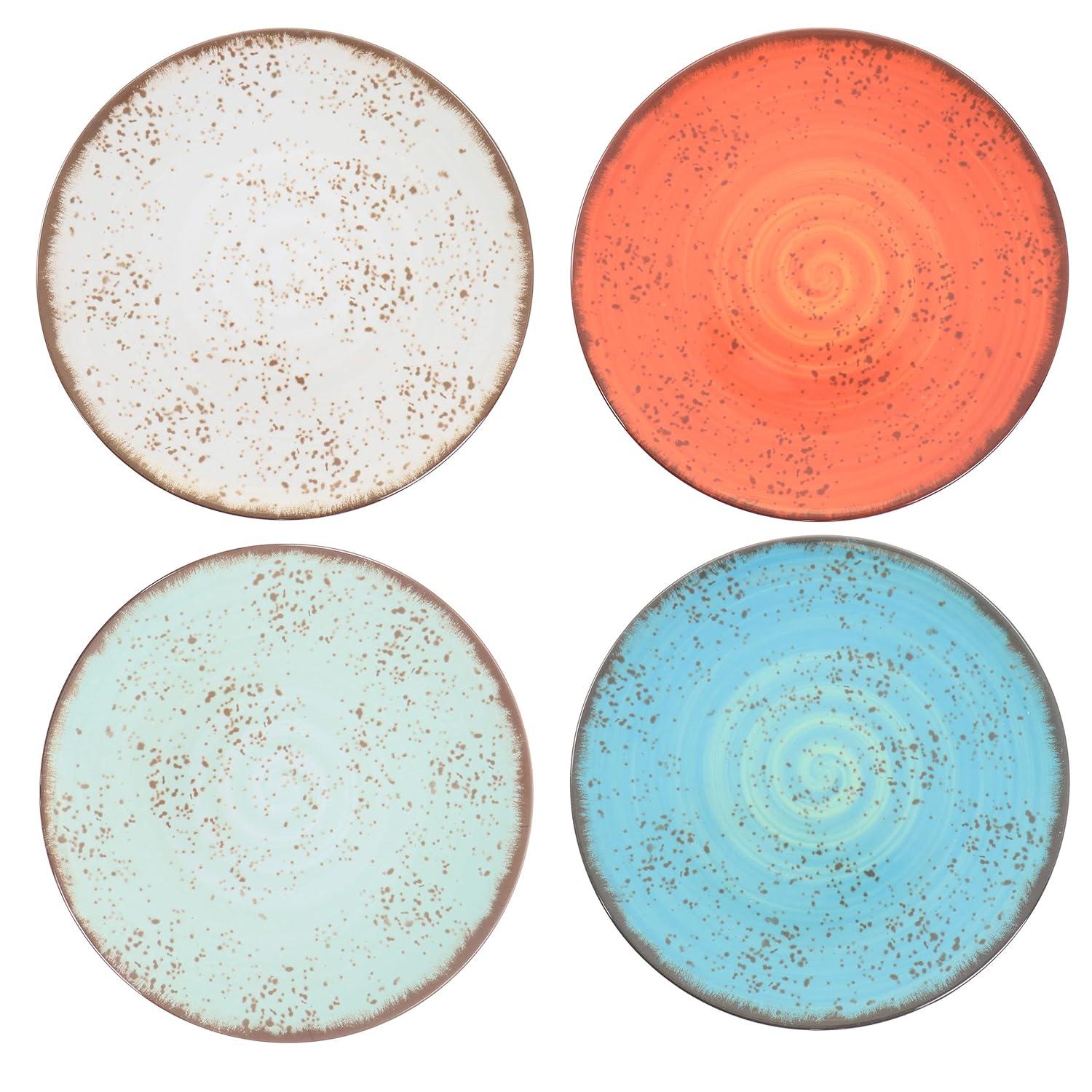 Elama Pryce 12 Piece Melamine Dinnerware Set is Assorted Colors