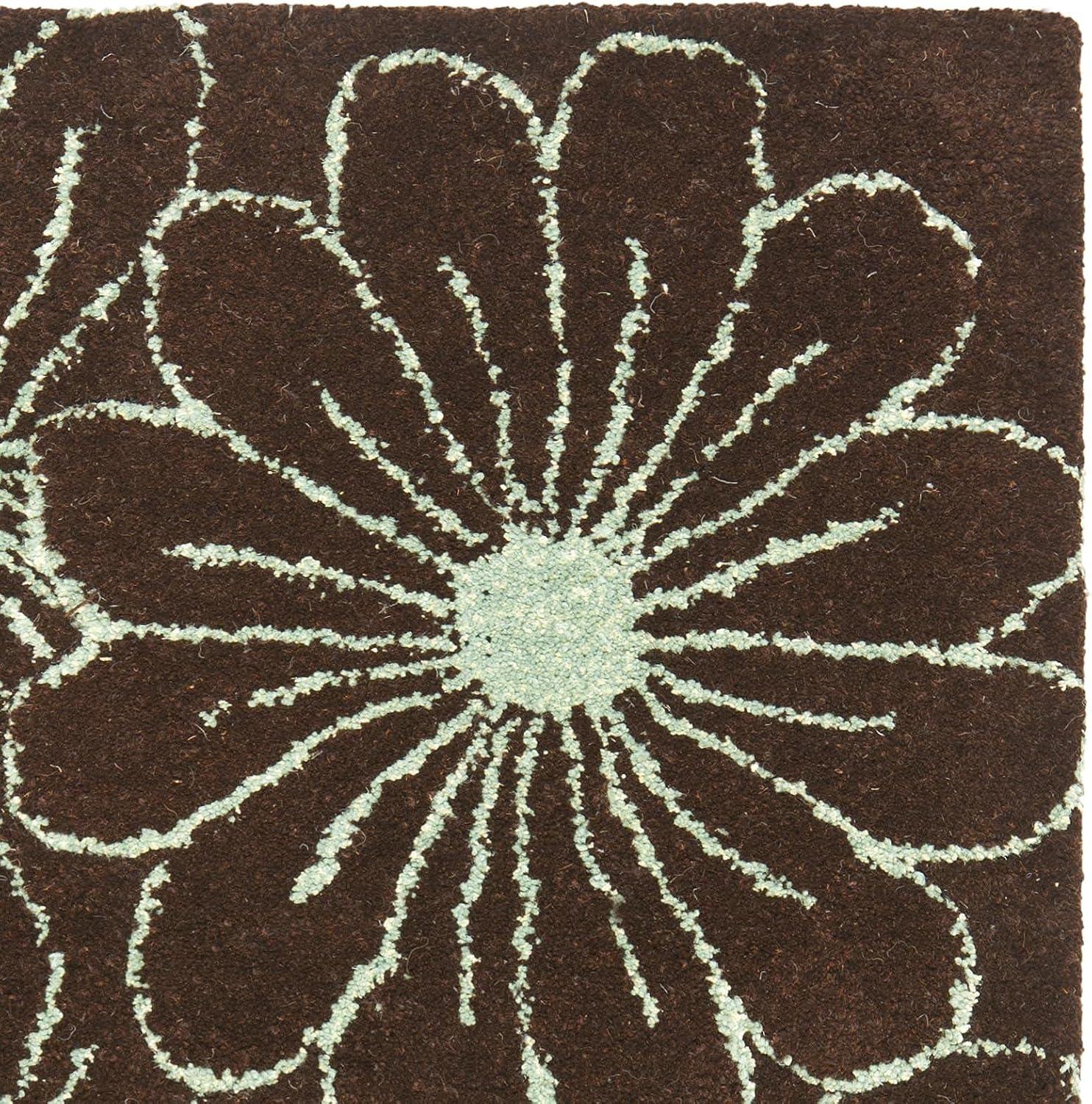 SAFAVIEH Soho Megan Floral Wool Area Rug, Brown/Teal, 2' x 3'