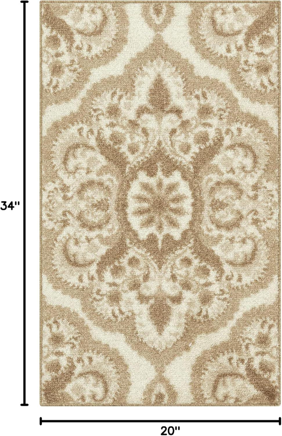 Neutral Medallion Tufted Washable Rectangular Rug