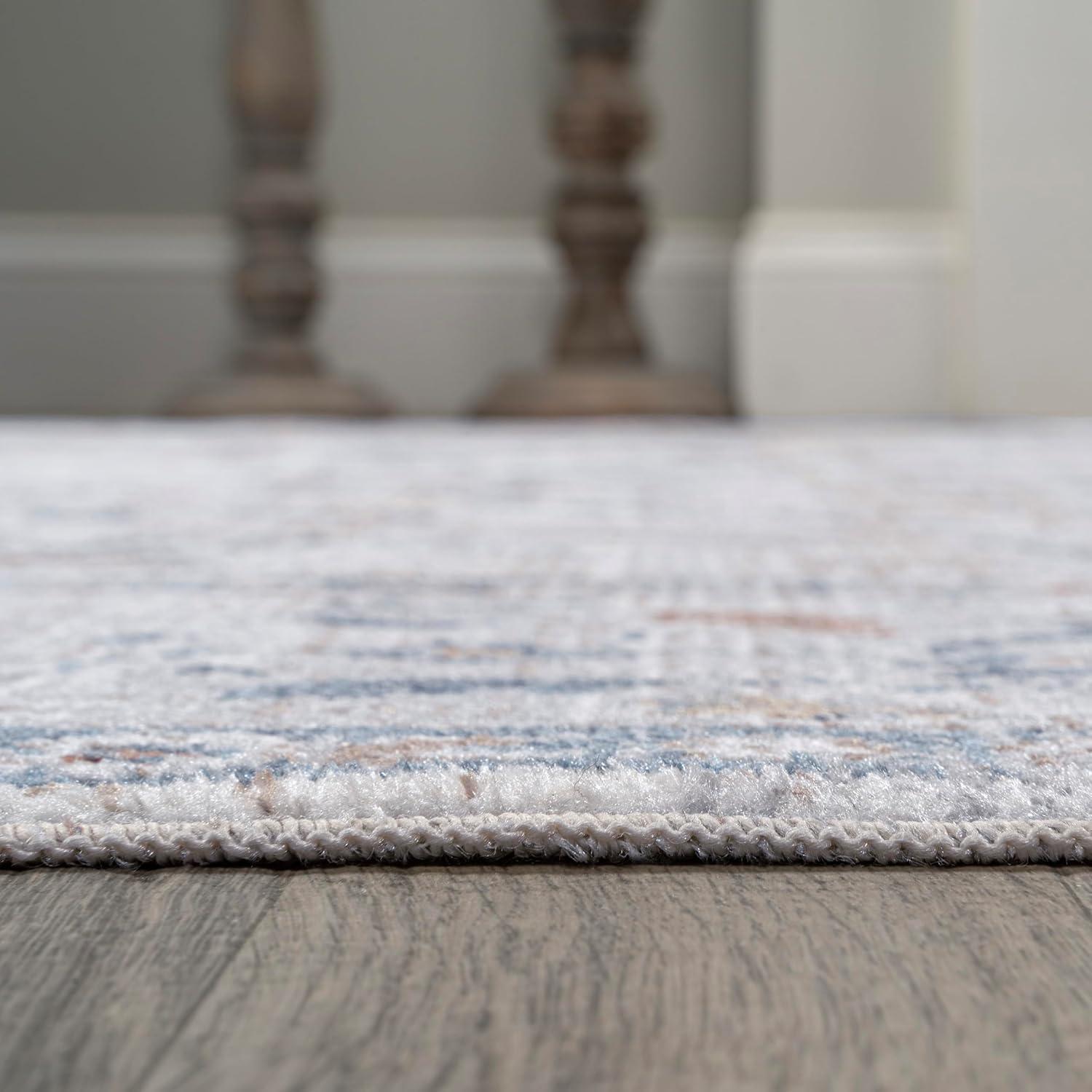 JONATHAN Y Brandy Rustic Border Low-Pile Machine-Washable Indoor Area Rug