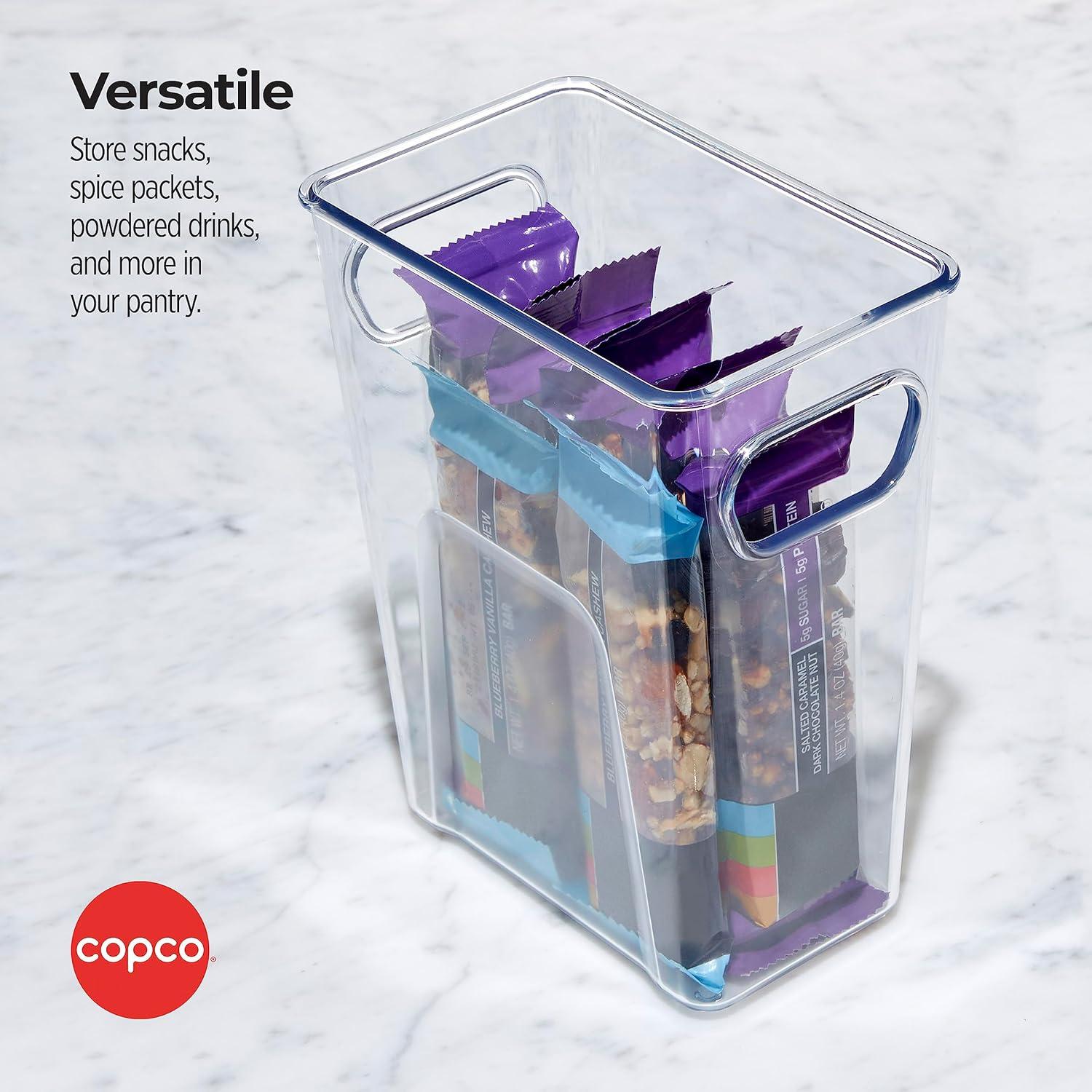 Copco Mini Tall Storage Bin, Clear, 5.5 x 3.5 x 7 Inch