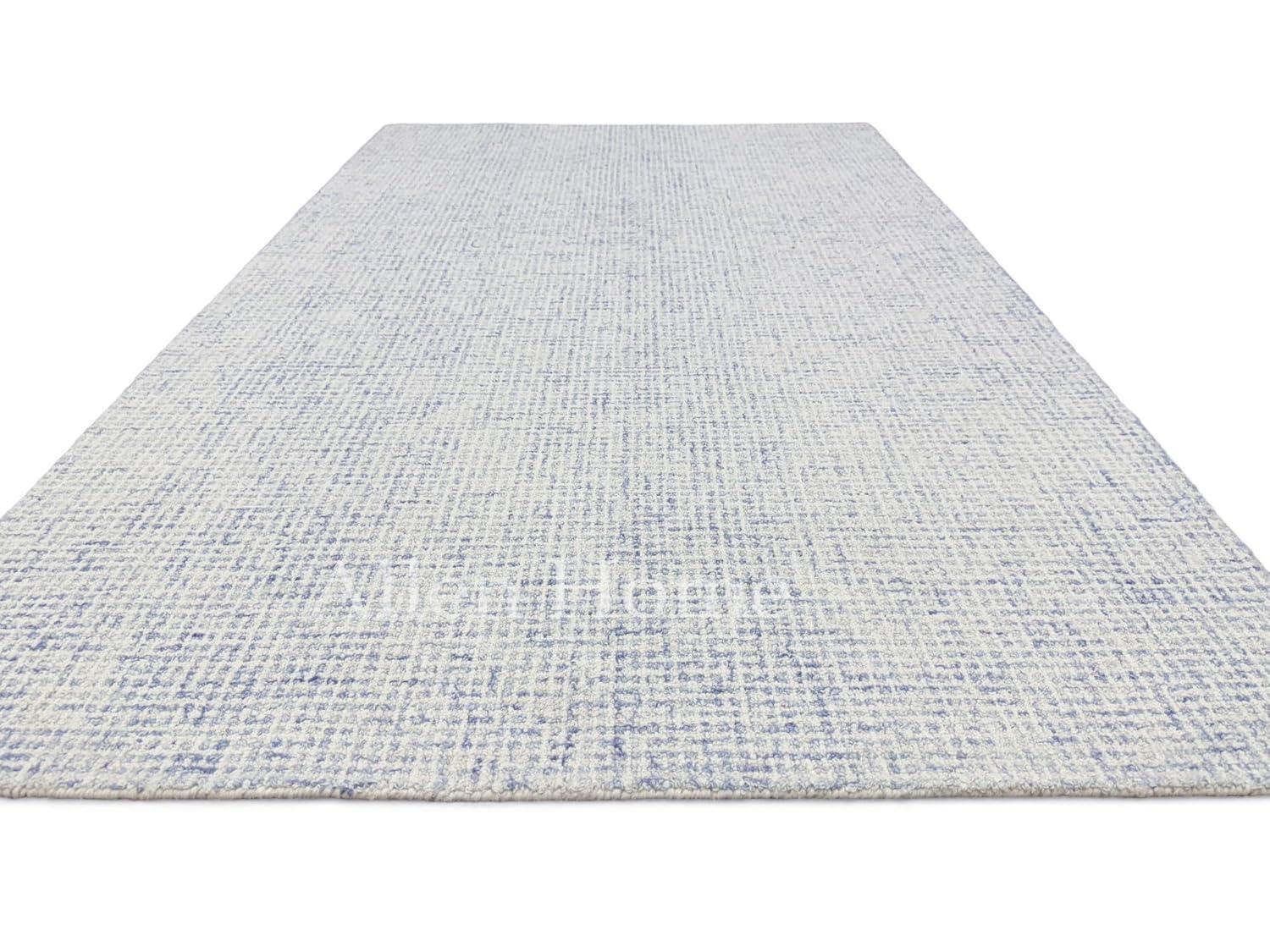Alora Decor London 9' x 12' Solid Blue/Gray/Rust/Blue Hand-Tufted Area Rug