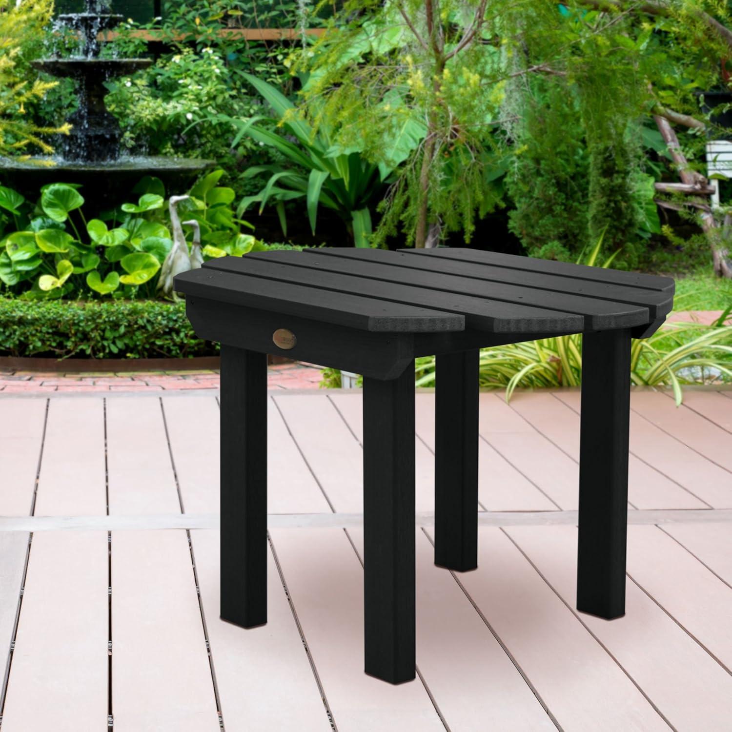 Black Poly Lumber Rectangular Patio Side Table