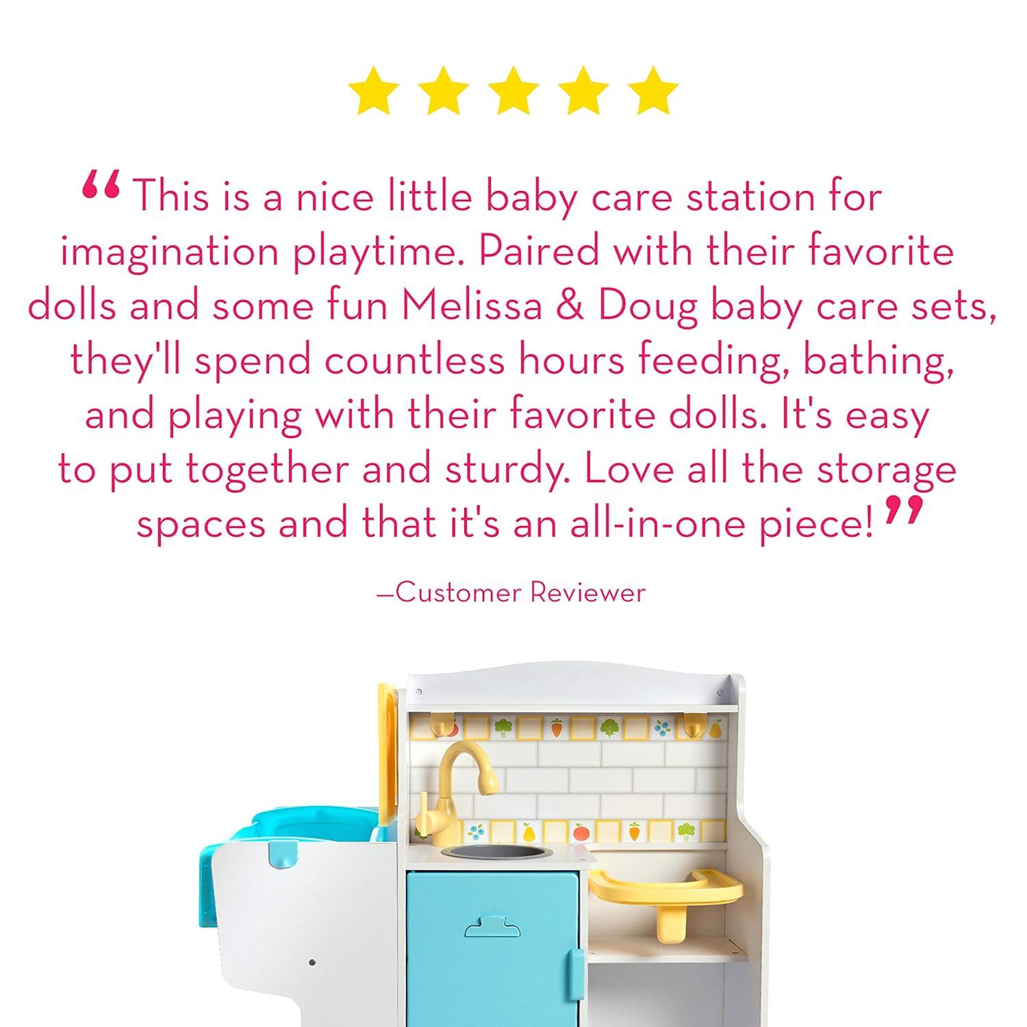 Melissa & Doug Mine to Love Baby Care Activity Center for Dolls - Kitchen, Nursery, Bathing-Changing