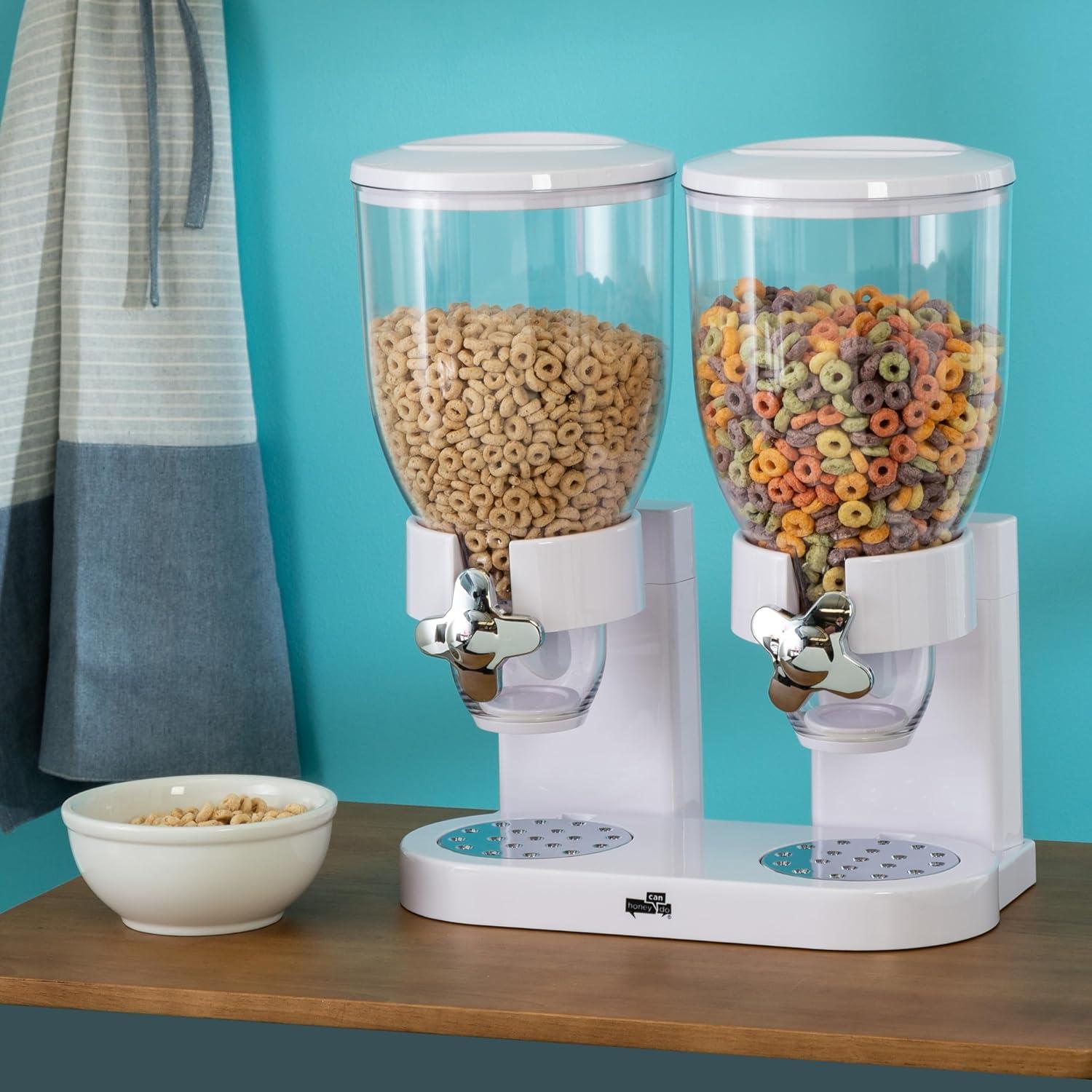 Prep & Savour Denajia Dry Food Cereal Double Dispenser Box Container