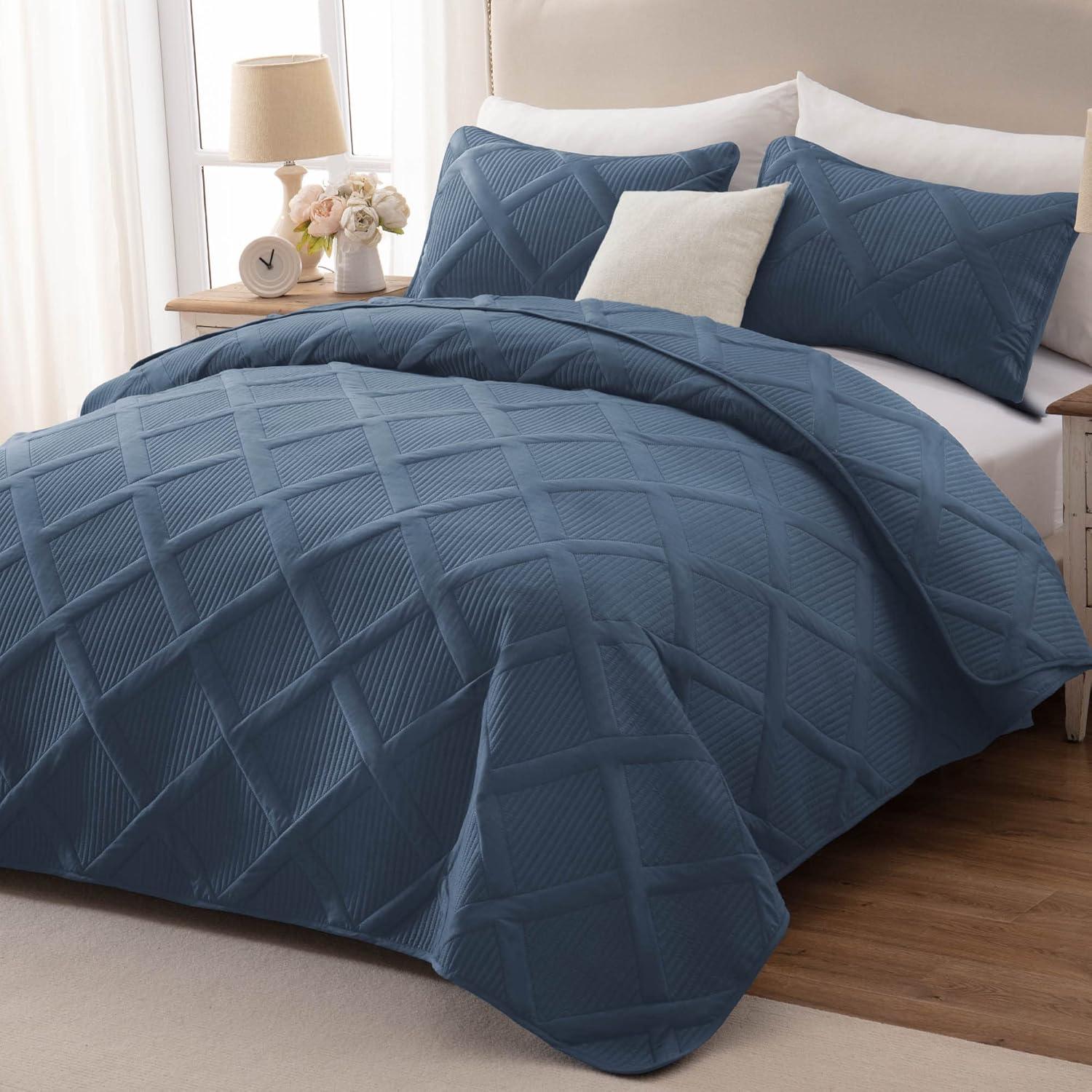 Navy Blue King Size Reversible Microfiber Duvet