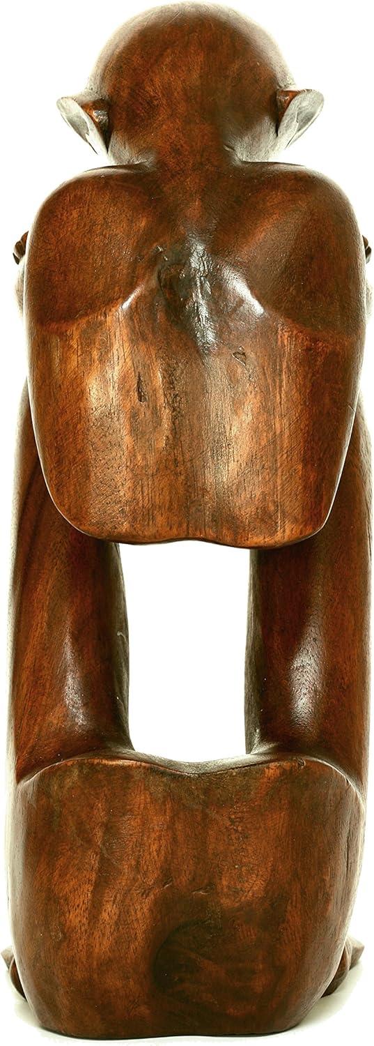 12" Wooden Handmade Abstract Sculpture Handcrafted "Resting Man" Home Decor Decorative Figurine Accent Decoration Hand Carved Statue