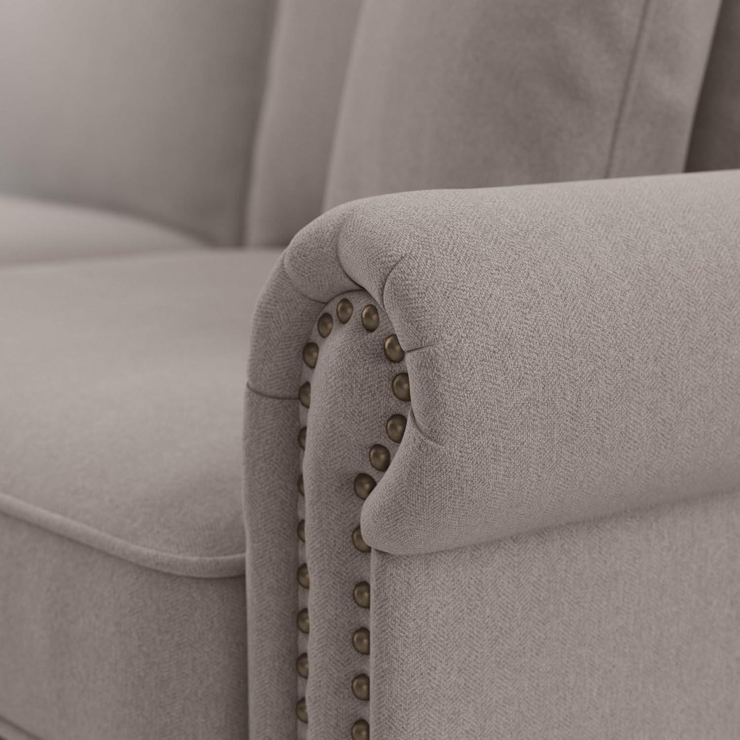 Coventry 85W Large Living Room Sofa in Charcoal Gray Herringbone Fabric