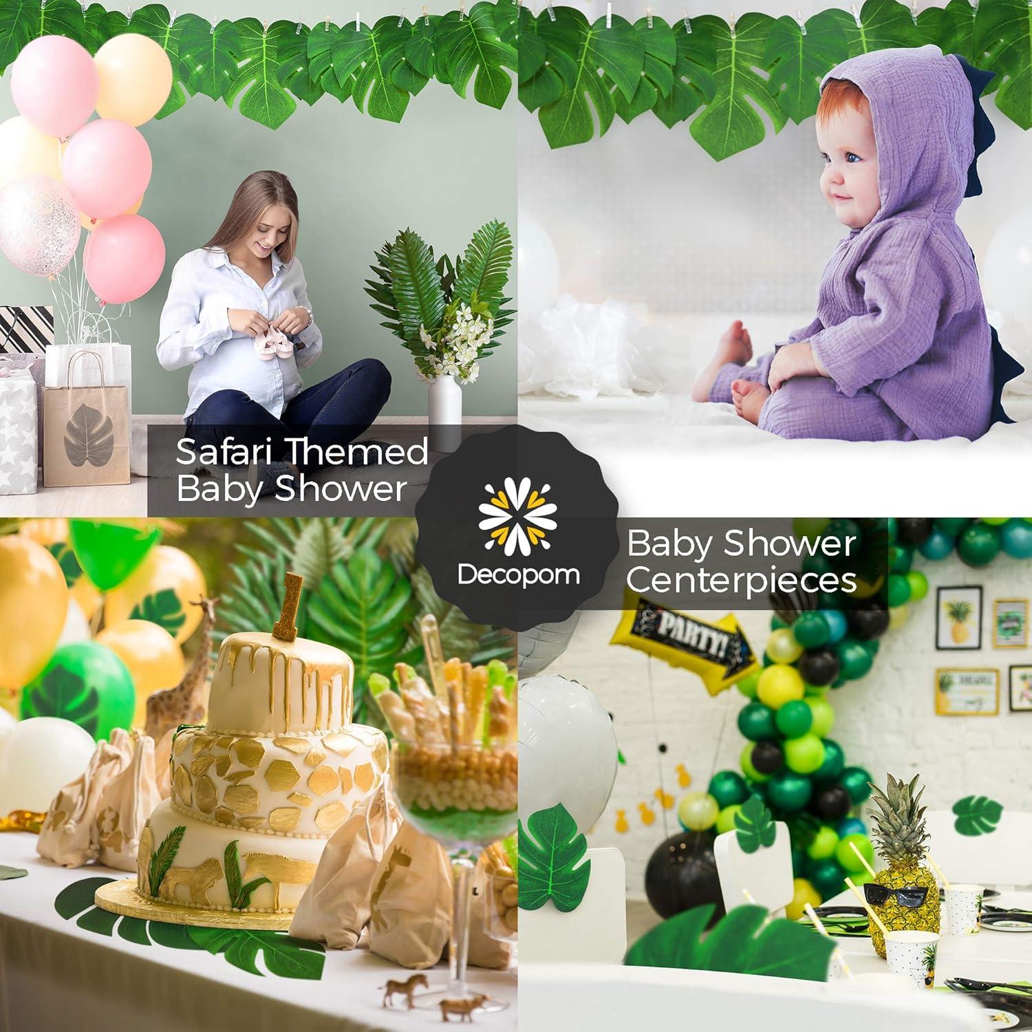 Large Green Artificial Palm Leaf Arrangement for Tabletop Centerpiece