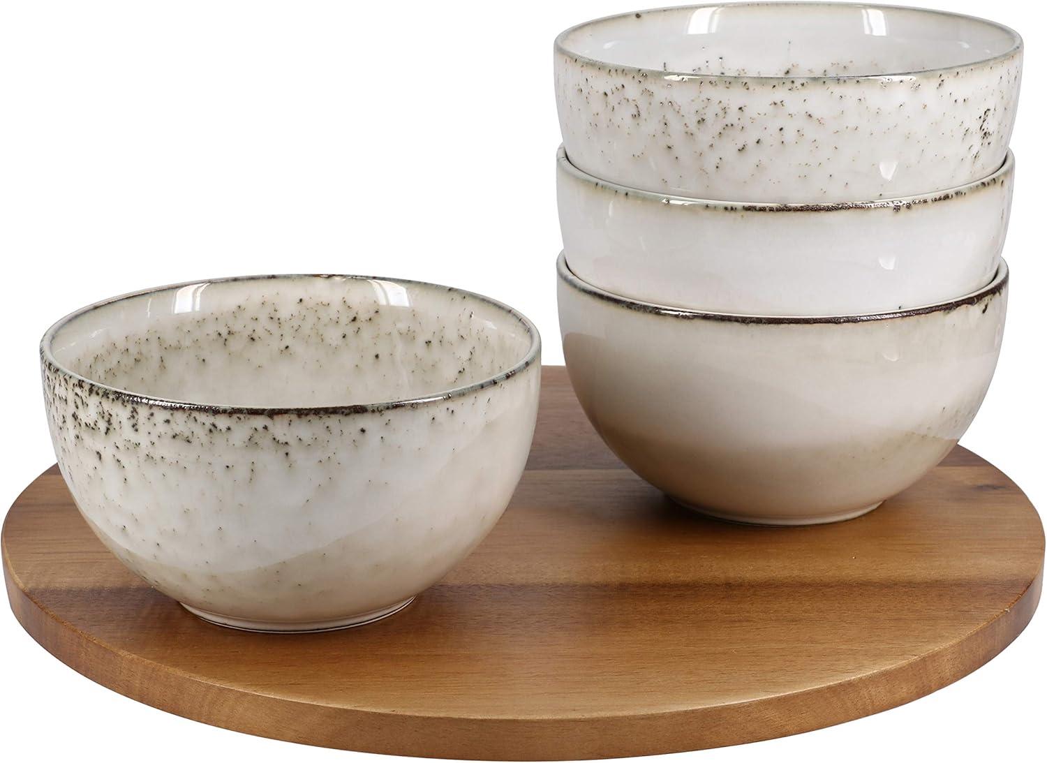 BIA Cordon Bleu 12pc Rustico Stoneware Dinnerware Set, Contains 12 Pieces, Cream (100568S1SIOC)