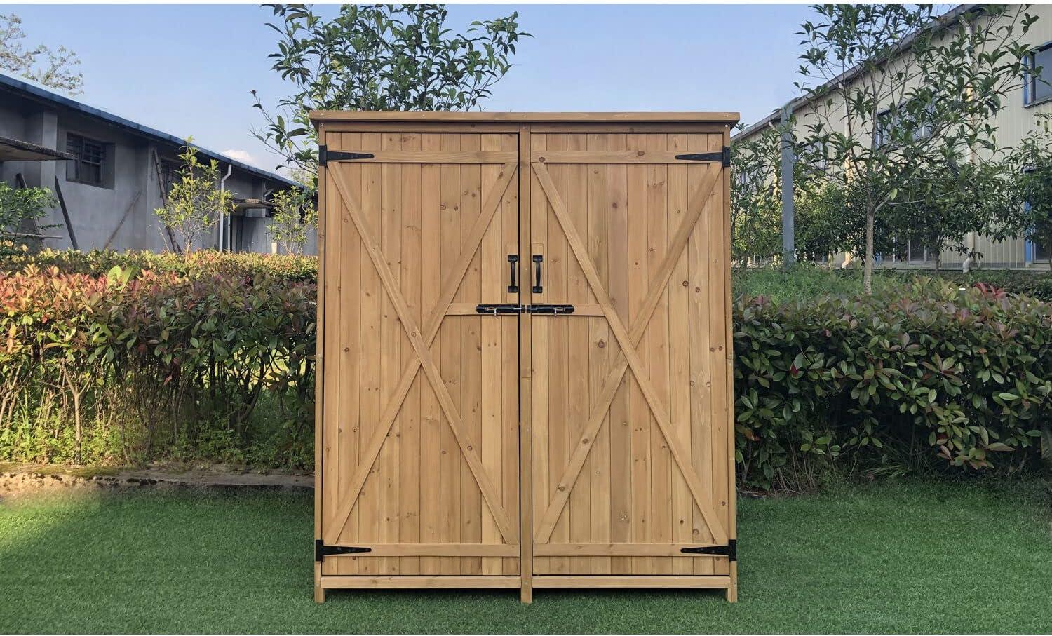 5 ft. W x 1 ft. 5 in. D Solid Wood Storage Shed