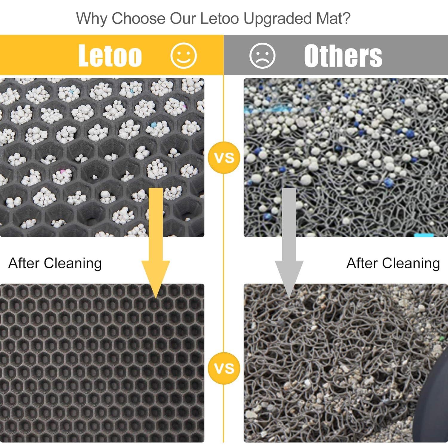 GZYS Cat Litter Mat Grey Trapping for Litter Box, XL Jumbo 30 x 24 in, Urine & Waterproof, Honeycomb Double Layer Anti Tracking Kitty Mats, No Phthalate, Washable Easy Clean, Scatter Control